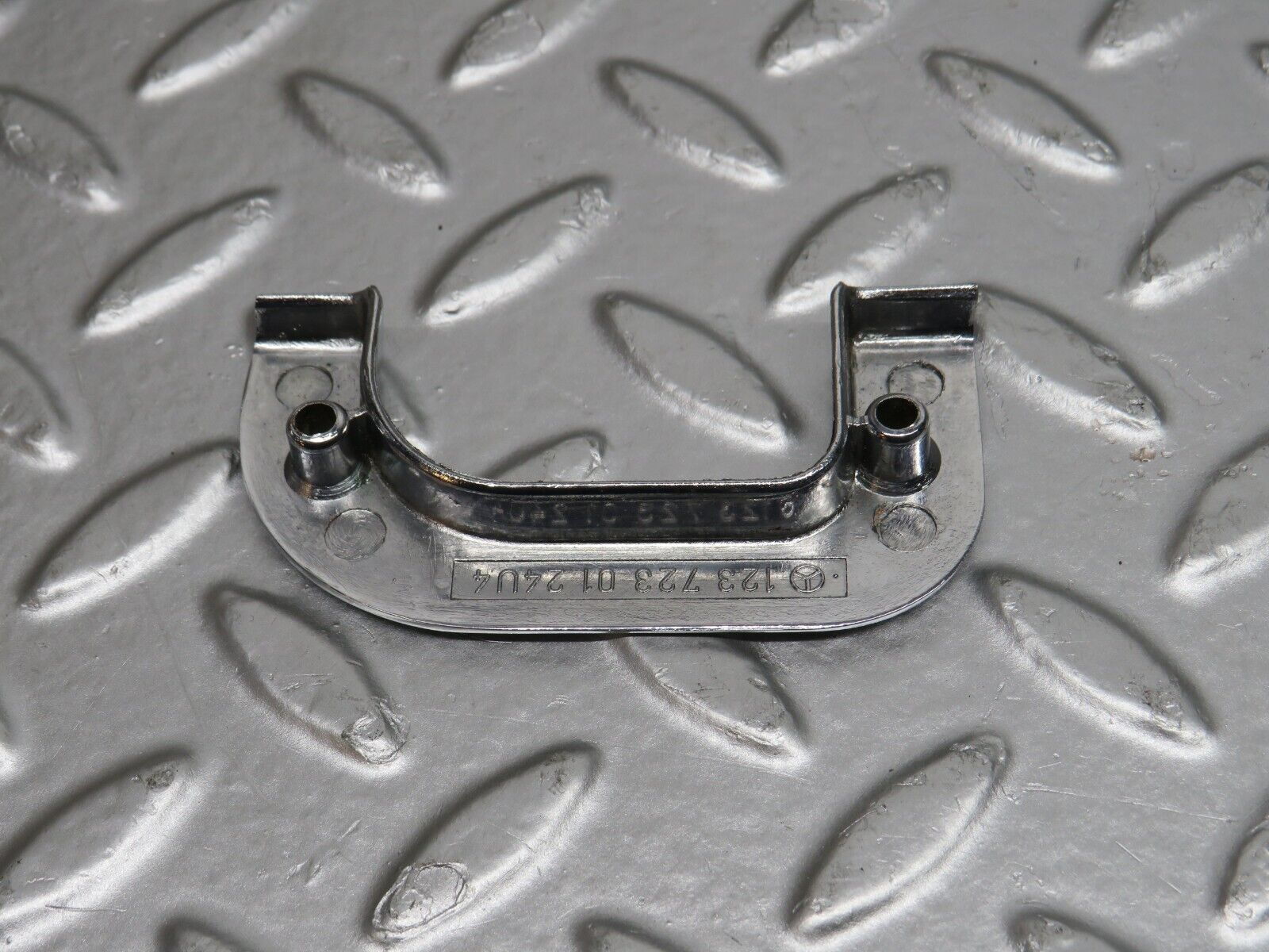 32178 Mercedes-Benz W123 230E Left Interior Chrome Door Latch Trim 1237230124