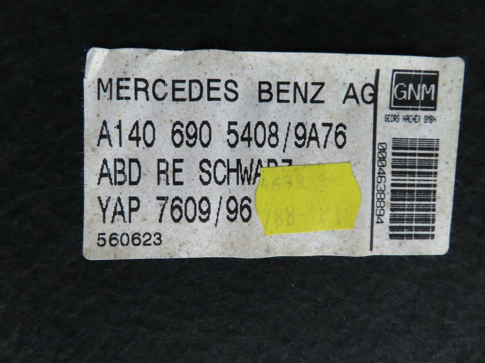 14850 Mercedes-Benz W140 S320 Trunk Cover Panel Right Side A1406905408