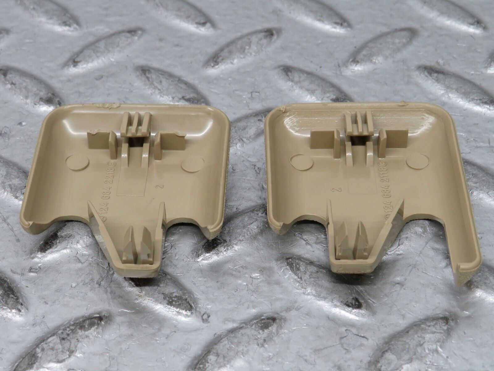 27611 Mercedes-Benz S124 300TE Front Seat Rail Trim Cover Pair 1246842218