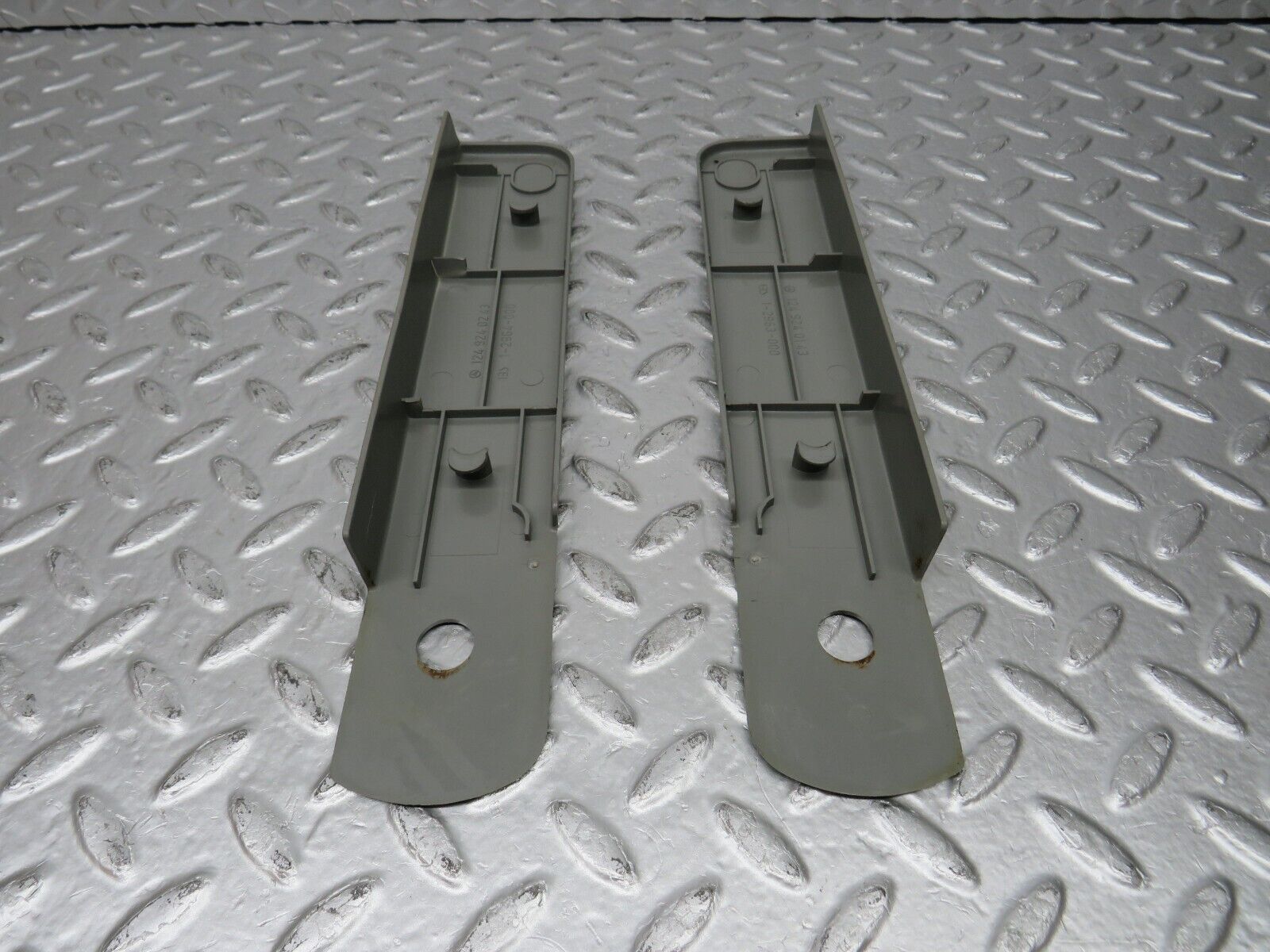 32366 Mercedes-Benz S124 300TE Rear Seat Hinge Cover Trim Pair 1249240243