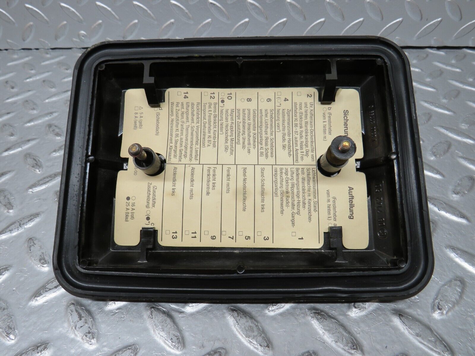 29853 Mercedes-Benz W123 230E Fuse Box Cover Lid 1235400082