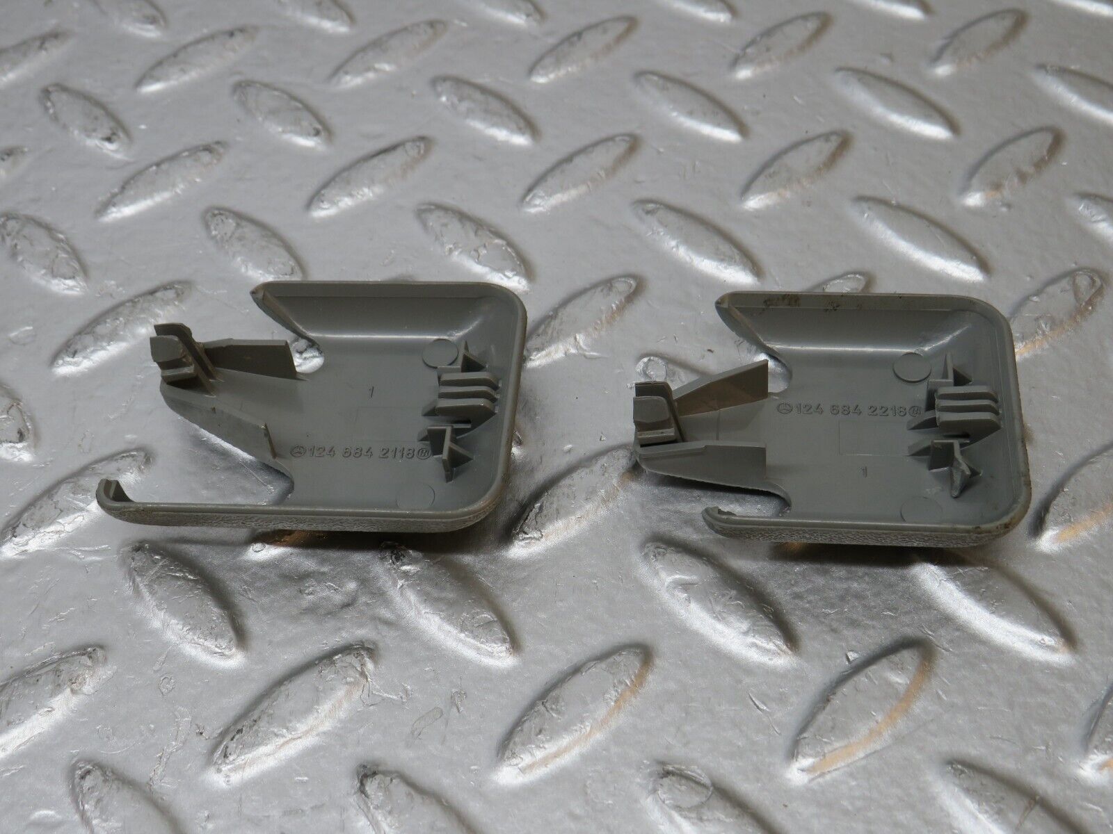 31256 Mercedes-Benz S124 220TE Front Seat Rail Trim Cover Pair 1246842218
