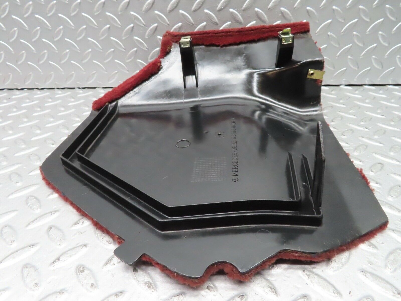 21502 Mercedes-Benz W126 300SE Front Right Kick Panel Burgundy Red 1266880406