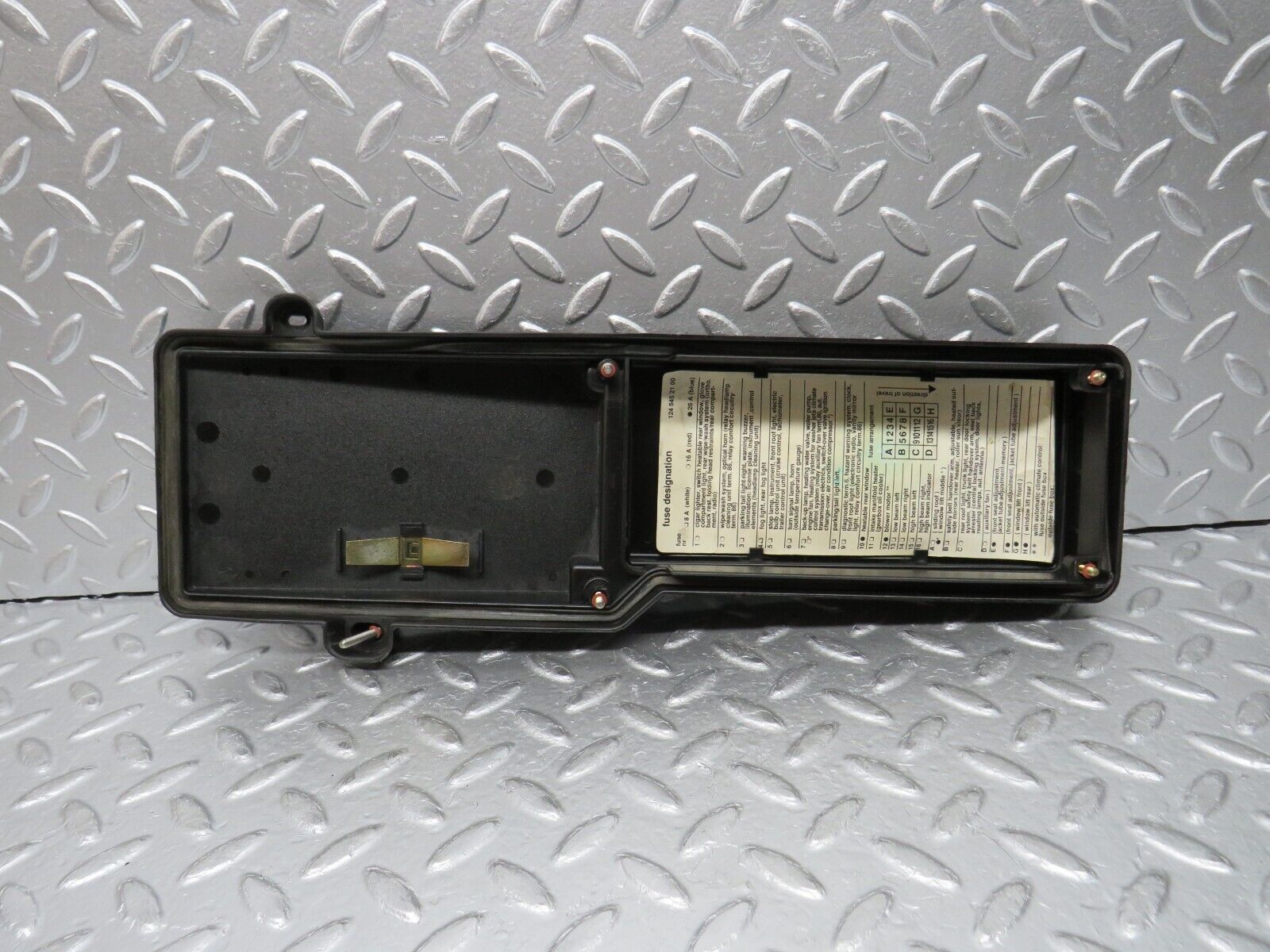 30353 Mercedes-Benz W124 230E Fuse Box Cover Lid 1245400282 1245400182