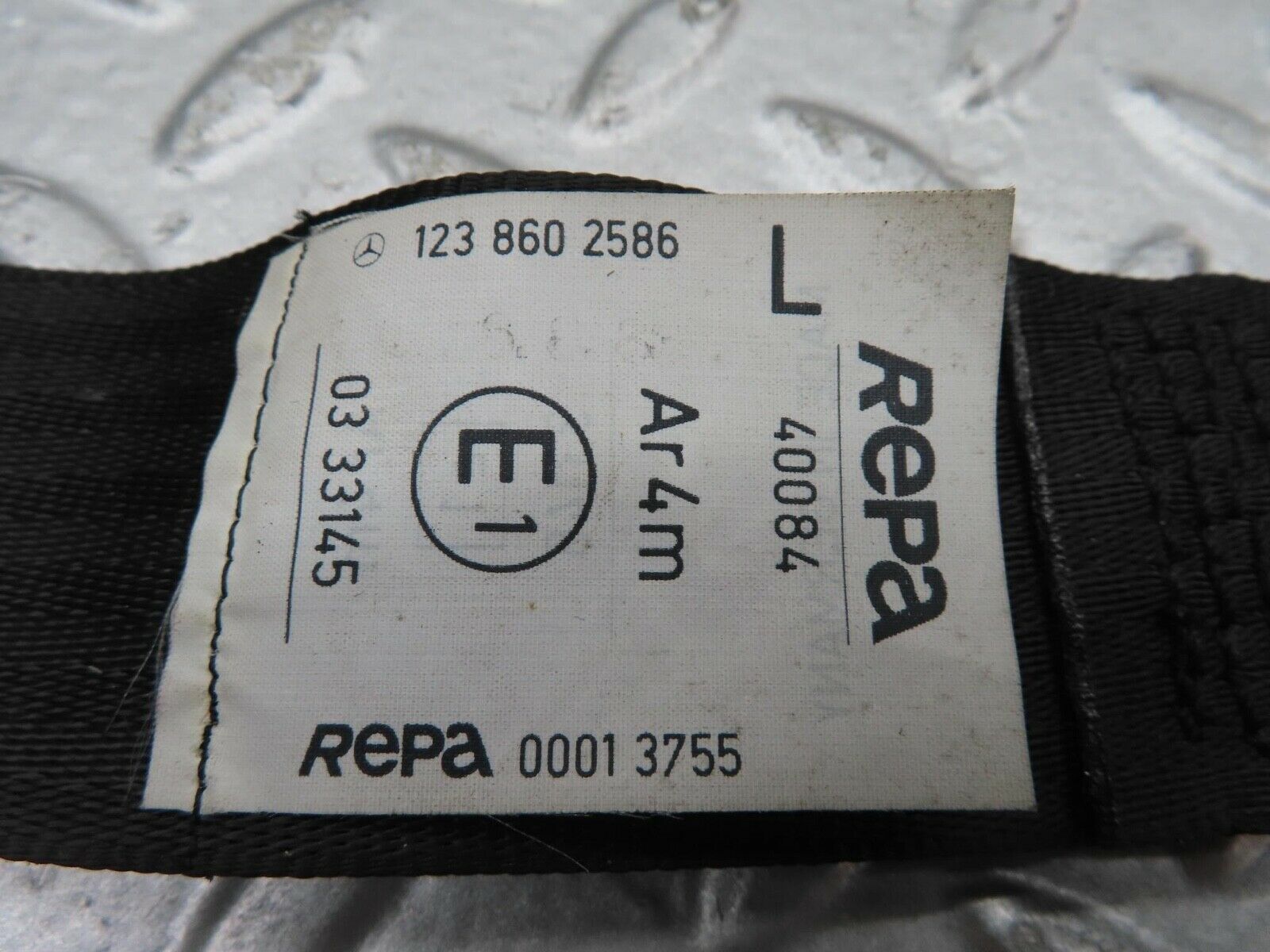 7011 Mercedes-Benz W123 230E Front Left Seat Belt With Buckle 1238602586