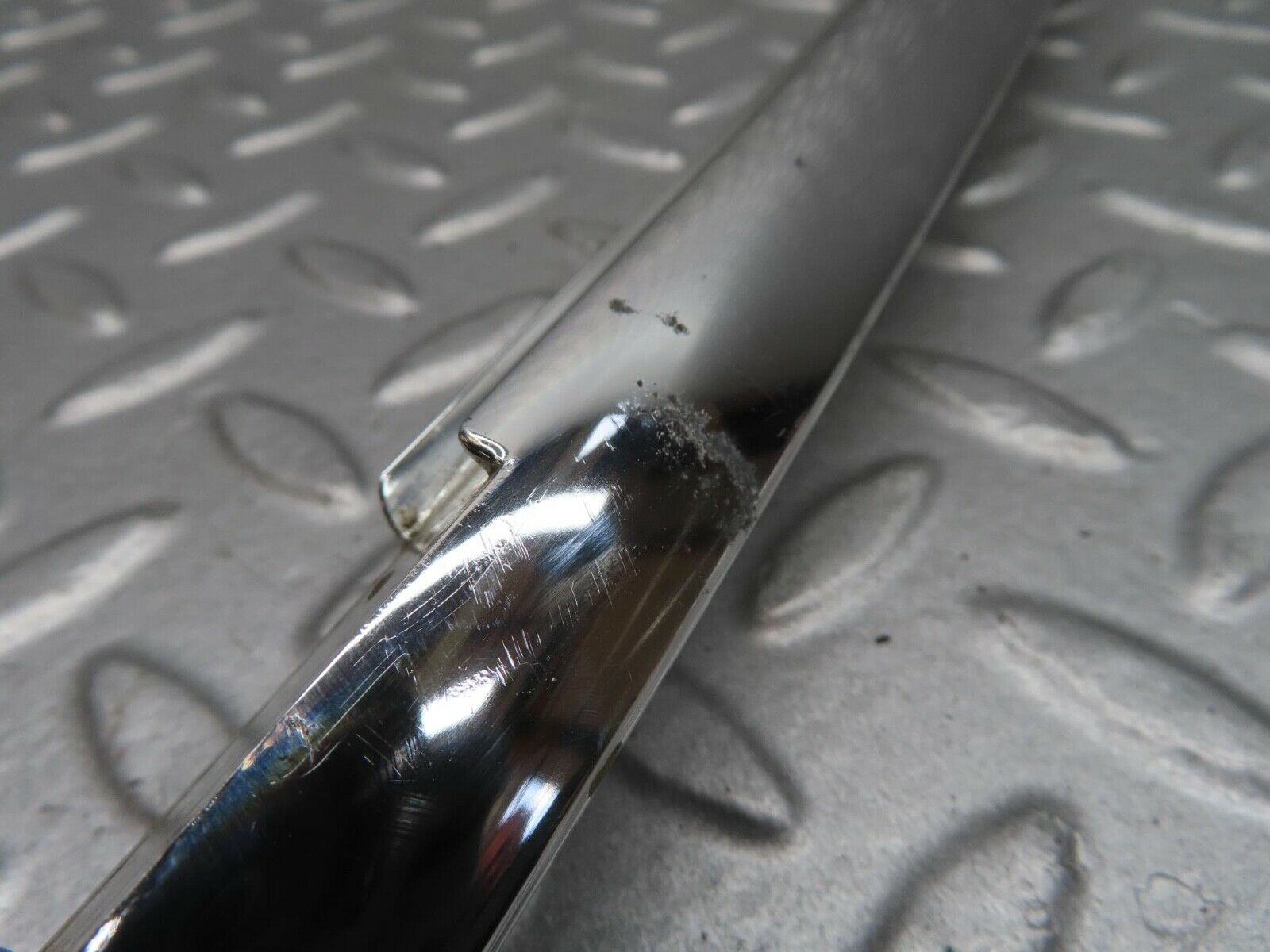 14328 Mercedes-Benz W116 350SE Rear Right Door Rear Chrome Window Channel