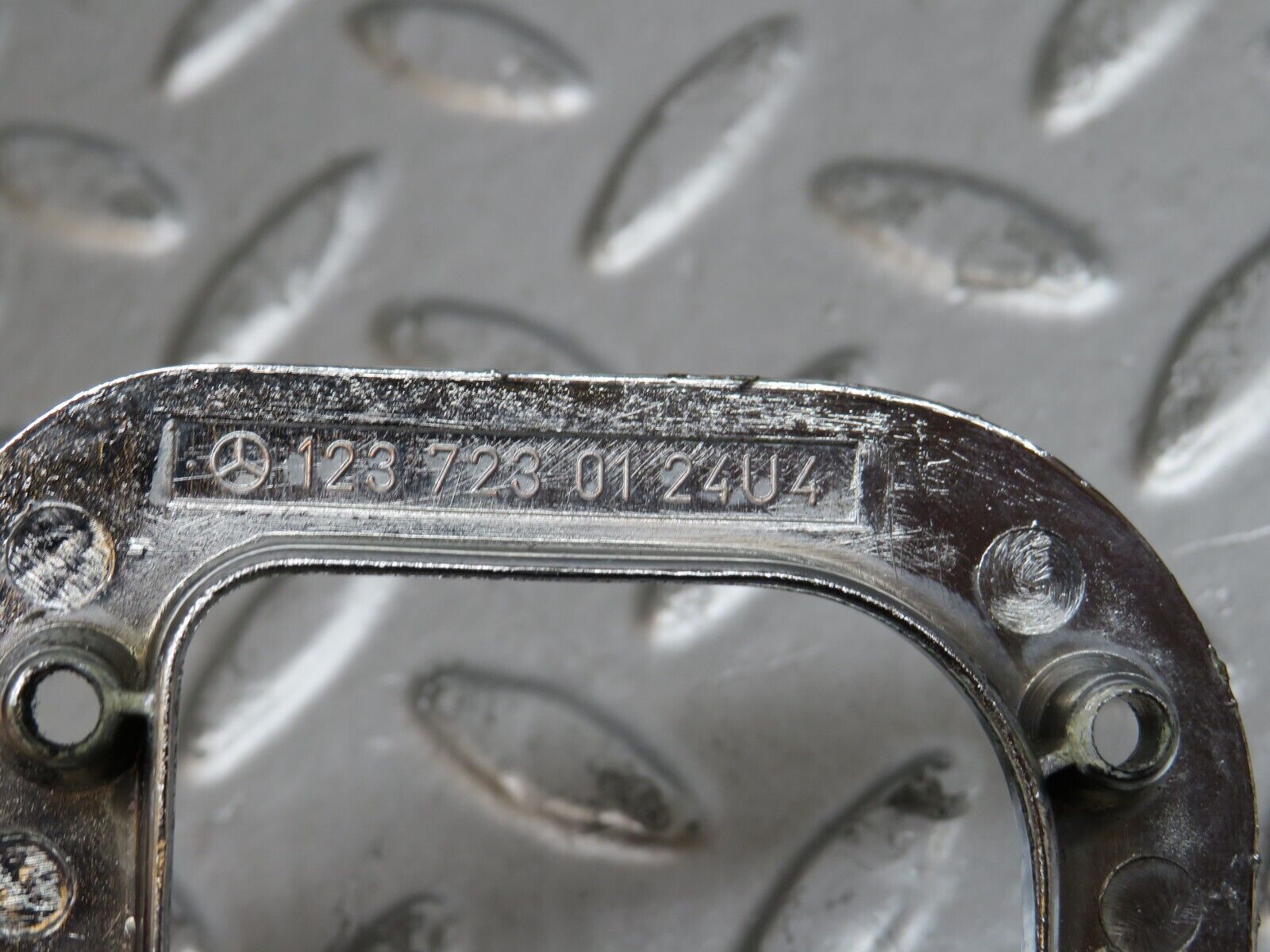 29684 Mercedes-Benz W123 230E Left Interior Chrome Door Latch Trim 1237230124