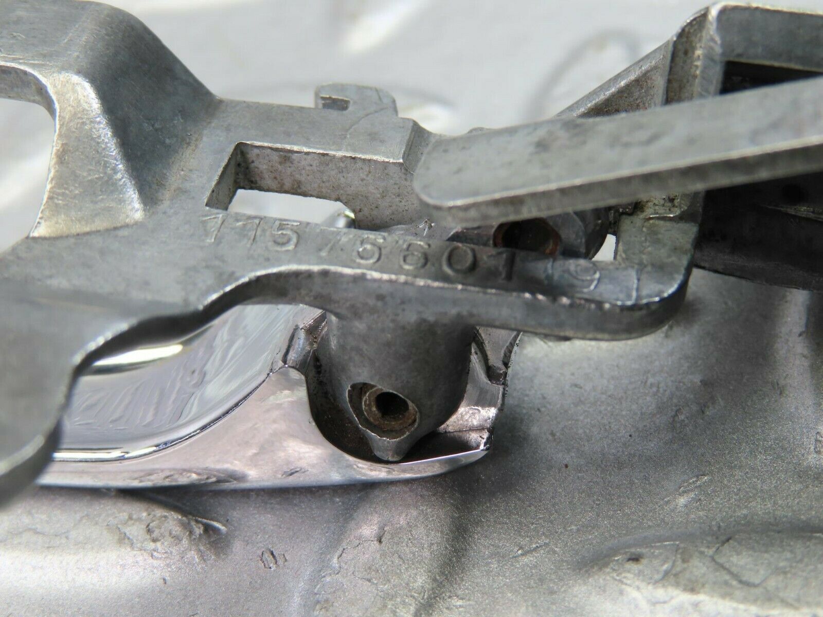 8987 Mercedes-Benz W115 Left Interior Door Handle Chrome 1157660119