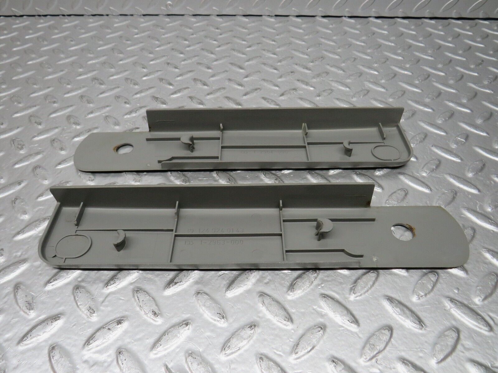 32366 Mercedes-Benz S124 300TE Rear Seat Hinge Cover Trim Pair 1249240243