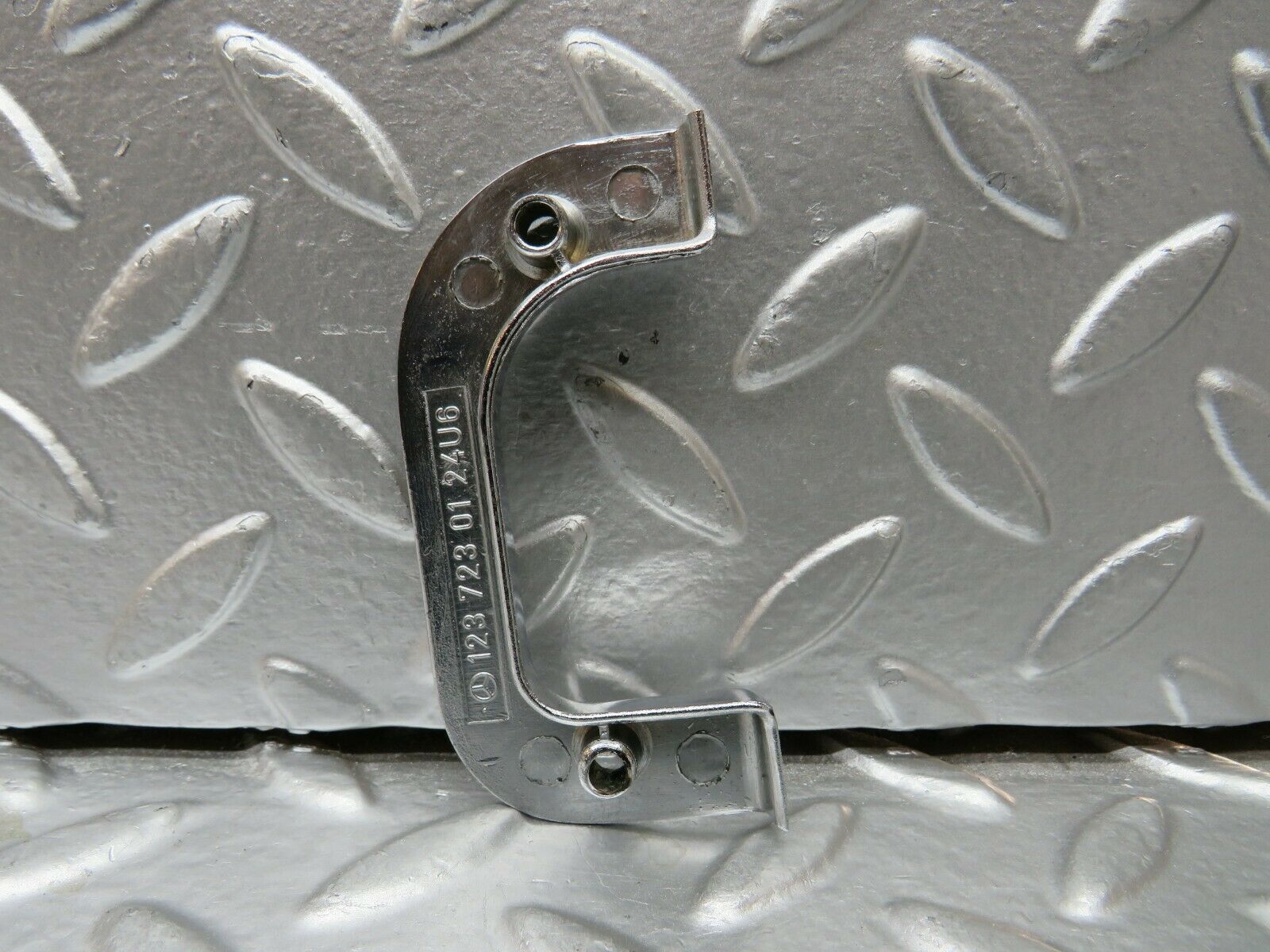 23994 Mercedes-Benz W123 280E Left Interior Chrome Door Latch Trim 1237230124