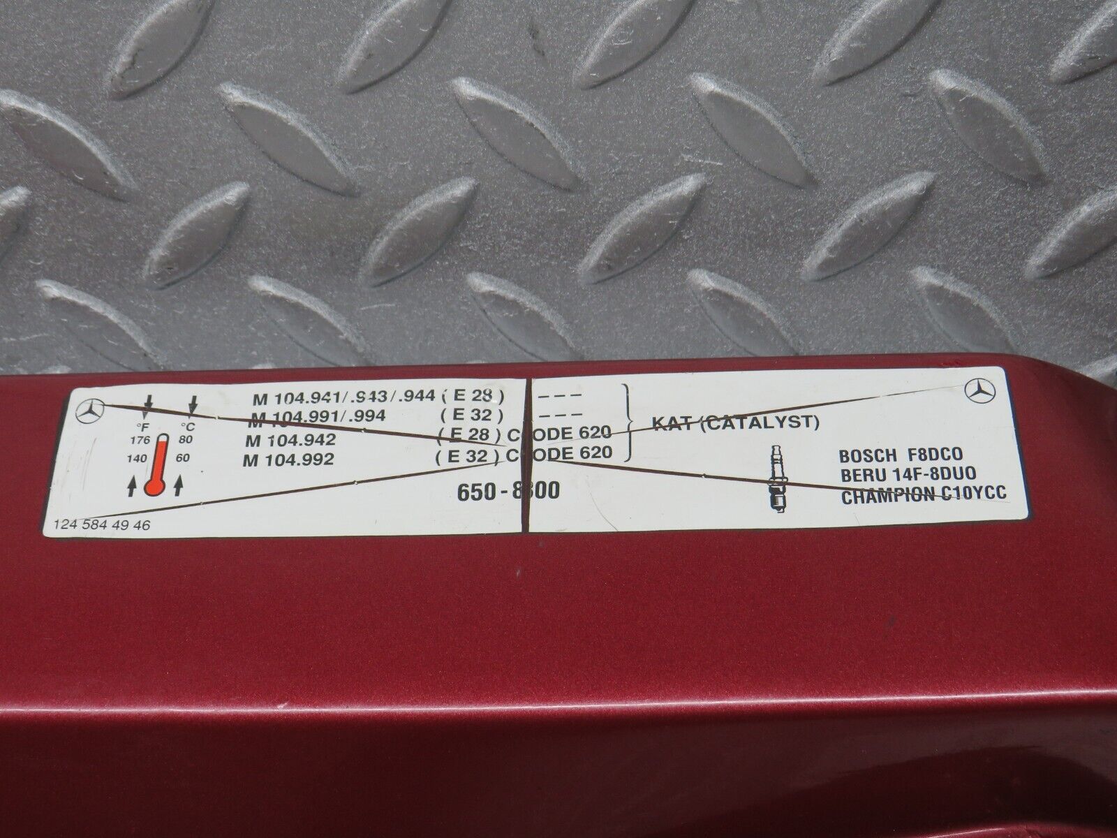 38466 Mercedes-Benz R129 280SL Coupe Bonnet Lock Carrier Panel 1245844946