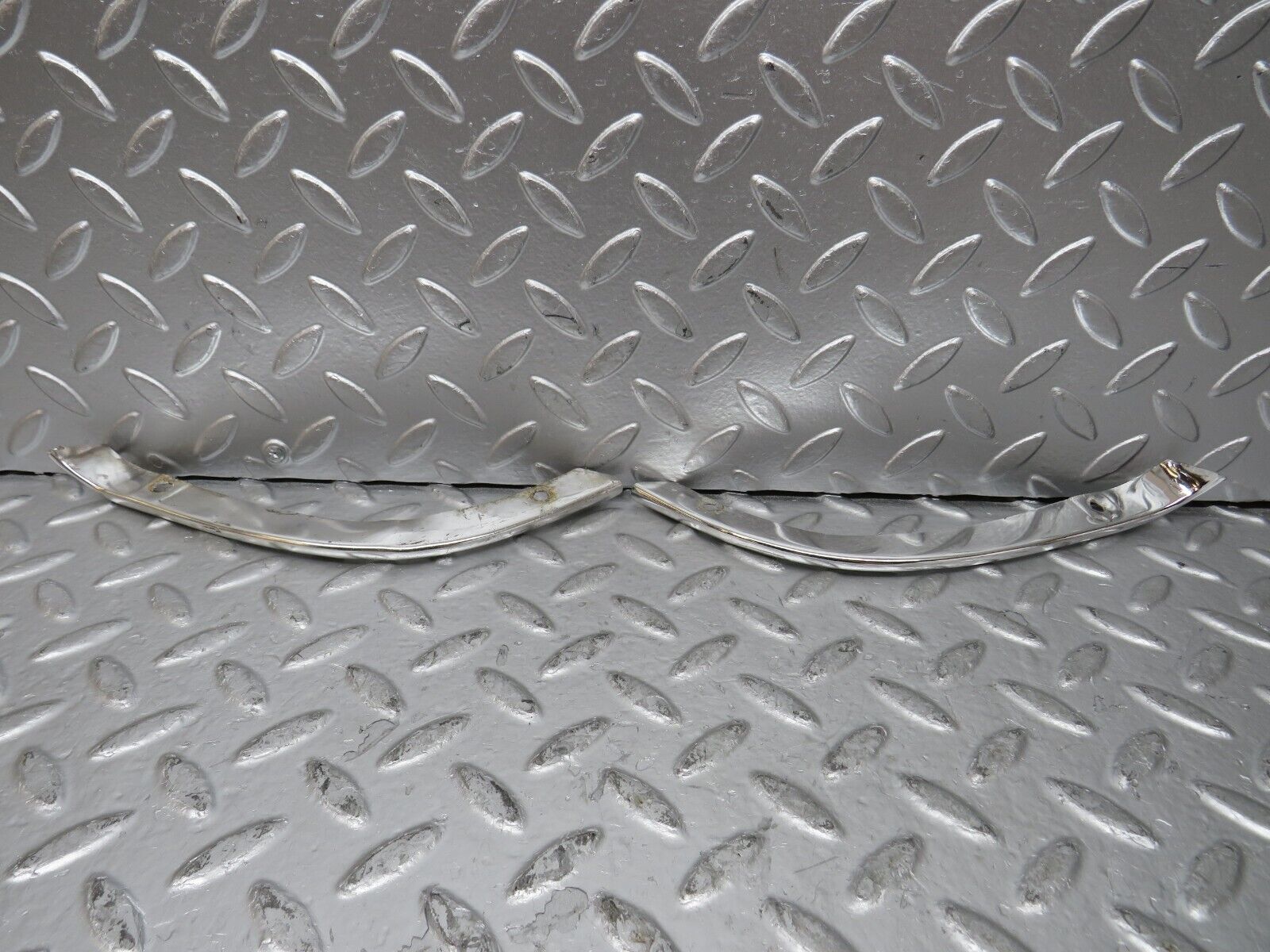 26030 Mercedes-Benz W116 450SE Headlight Upper Chrome Trim Pair