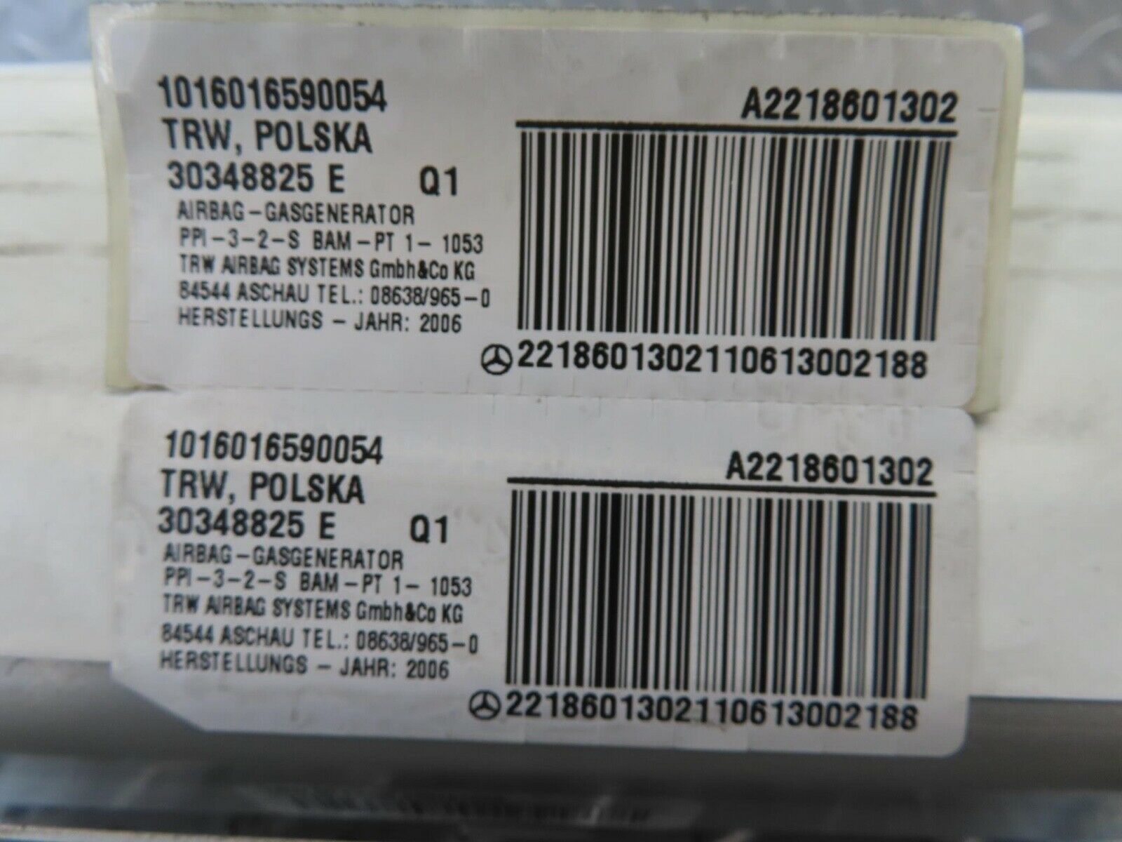 11232 Mercedes-Benz W221 S320 Dashboard Airbag Left Side 2218601302