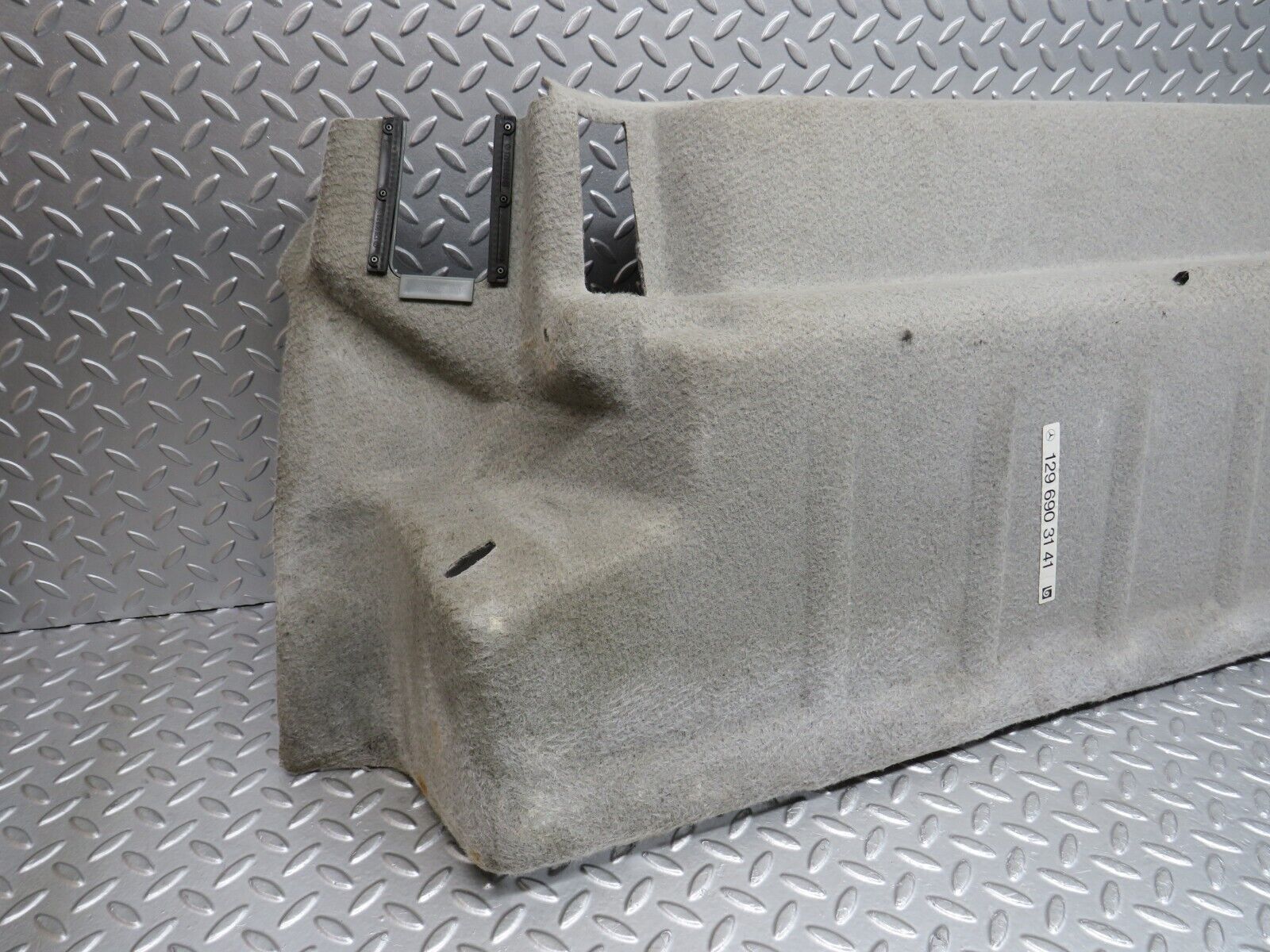 39368 Mercedes-Benz R129 320SL Coupe Fuel Tank Cover Plate Carpet Grey 1296903141