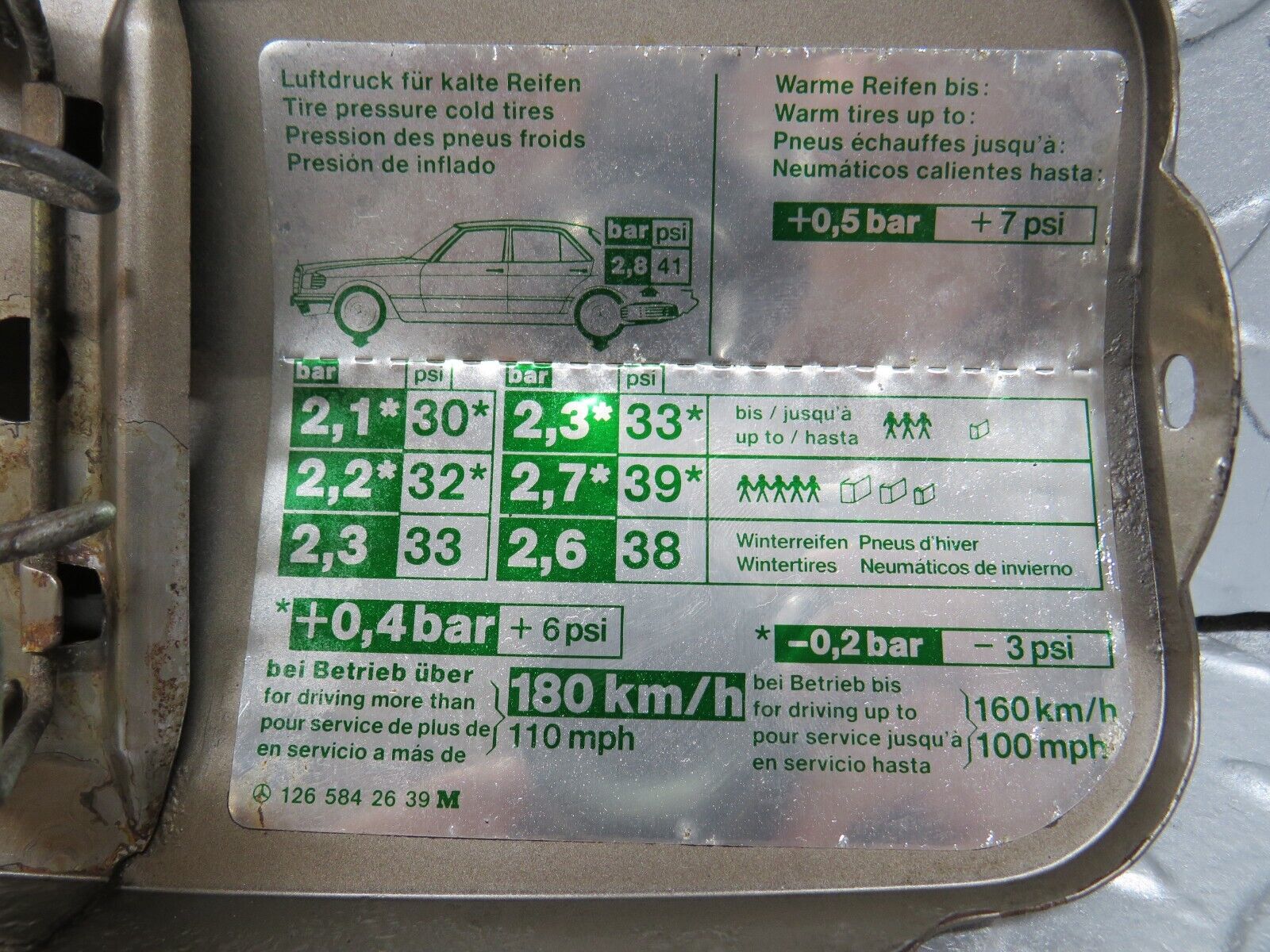 36989 Mercedes-Benz C126 420SEC Coupe Fuel Tank Flap Cap 1265842639