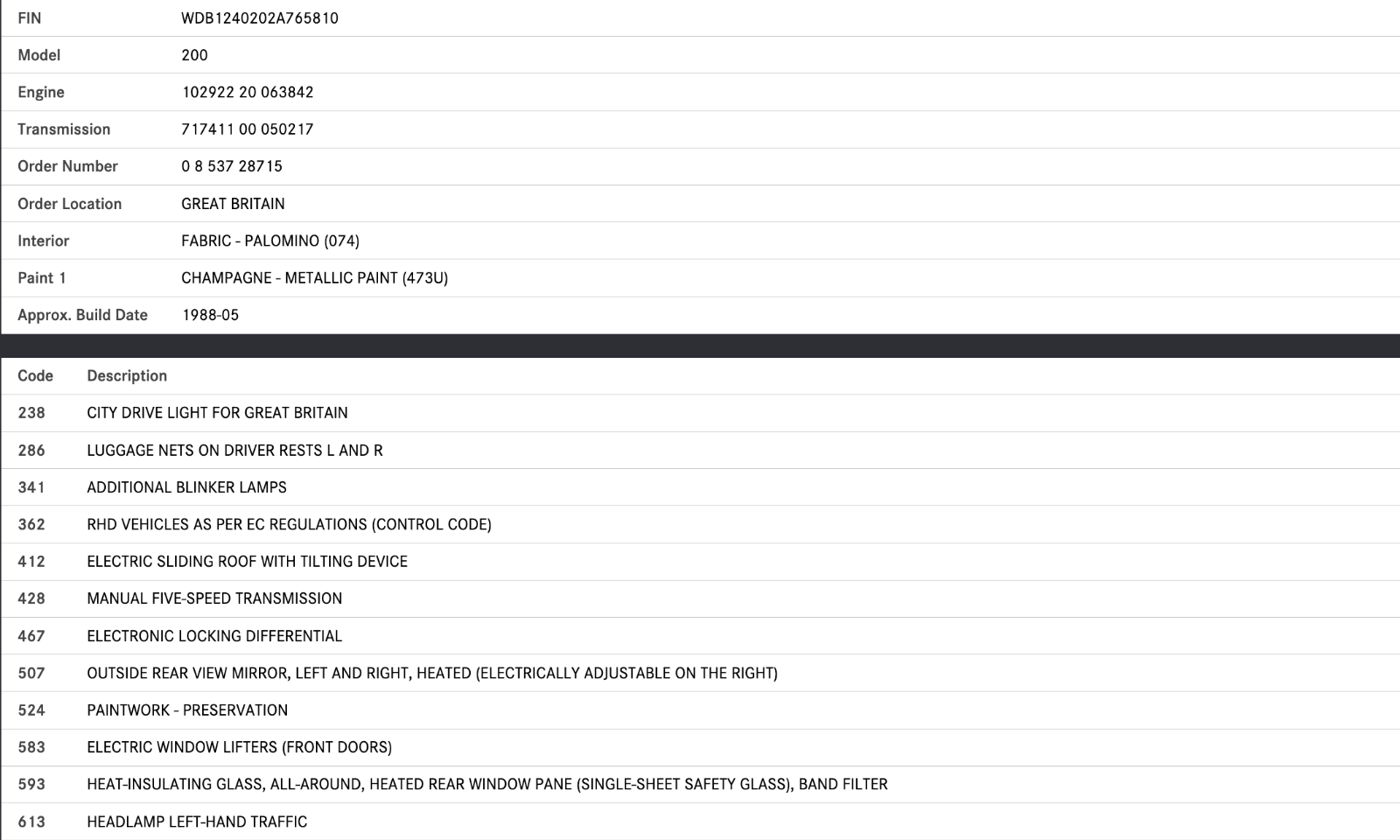 41516 Mercedes-Benz W124 200E Interior Door Handle Left Side 1247600161