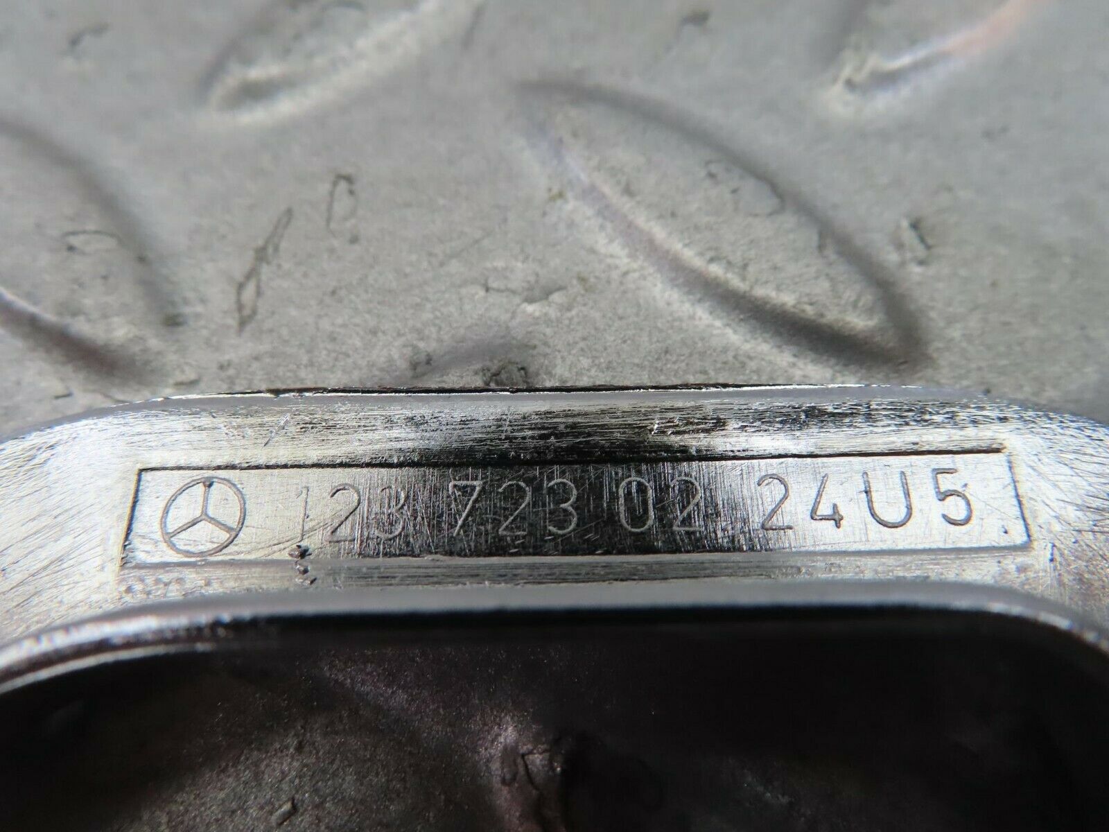 8724 Mercedes-Benz W123 Right Interior Chrome Door Latch Trim 1237230224