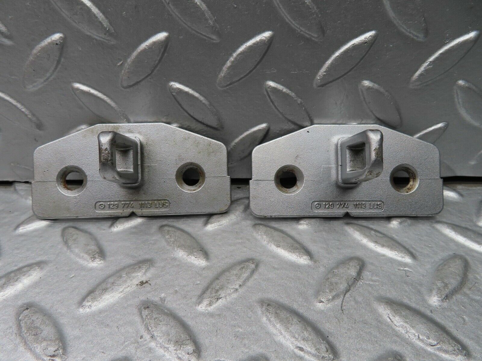 20147 Mercedes-Benz R129 300SL Coupe Front Soft Top Lock Brackets 1297741113