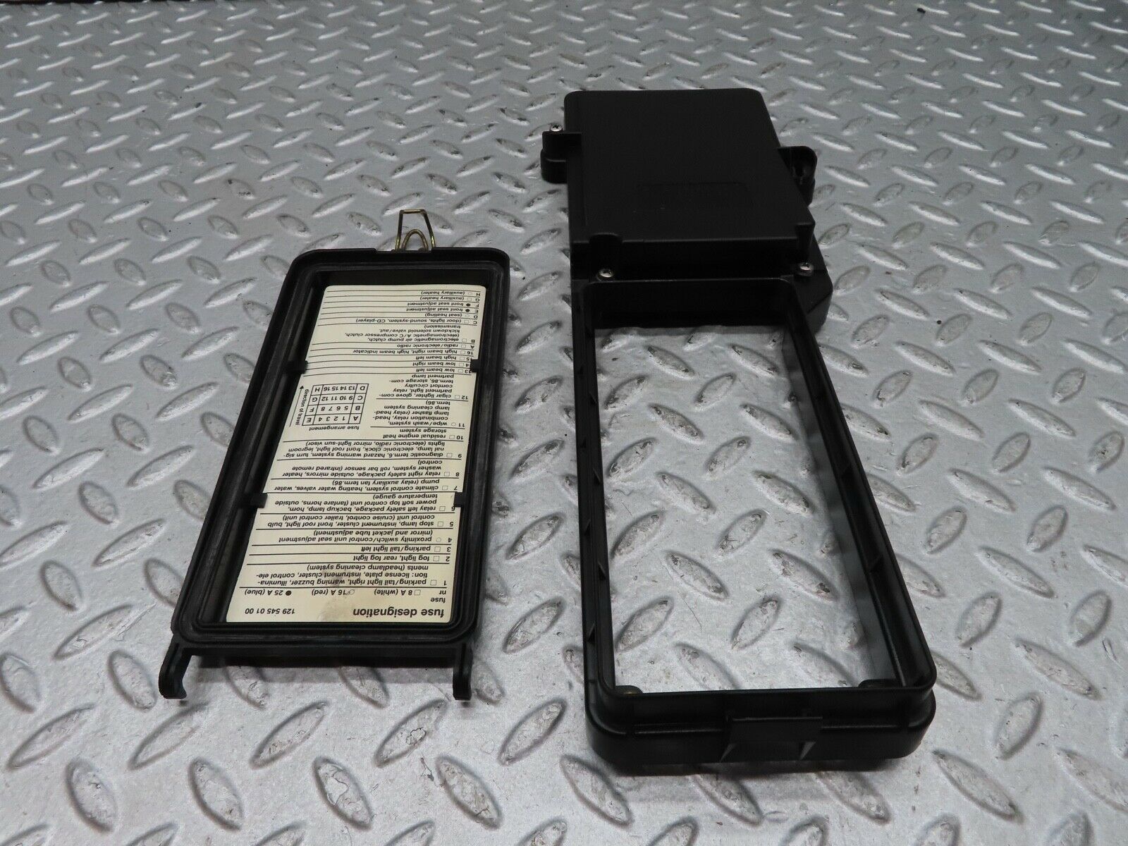 17096 Mercedes-Benz R129 300SL Coupe Fuse Box Cover Lid 1245400182