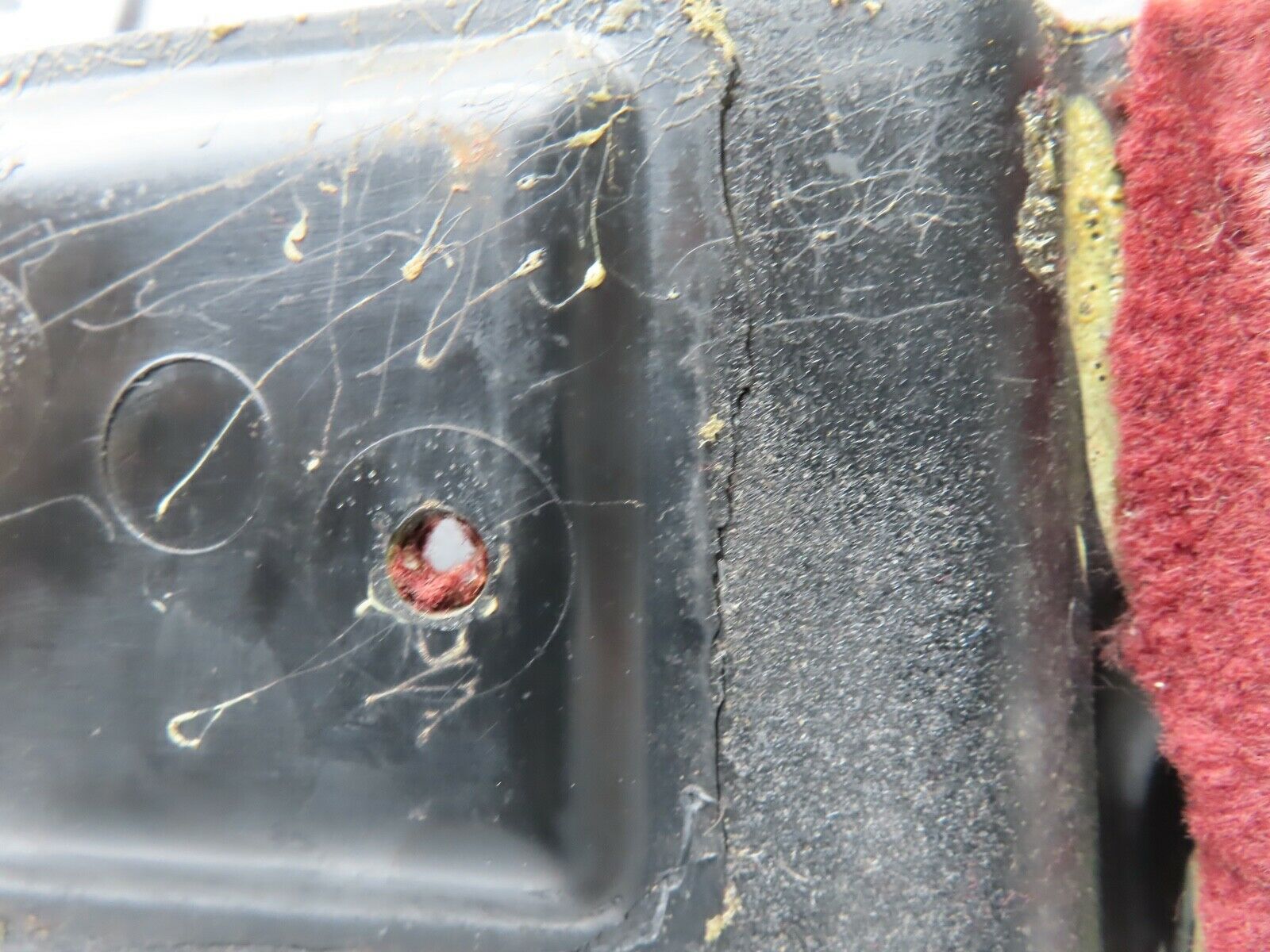 21503 Mercedes-Benz W126 300SE Front Left Kick Panel Burgundy Red 1266880306