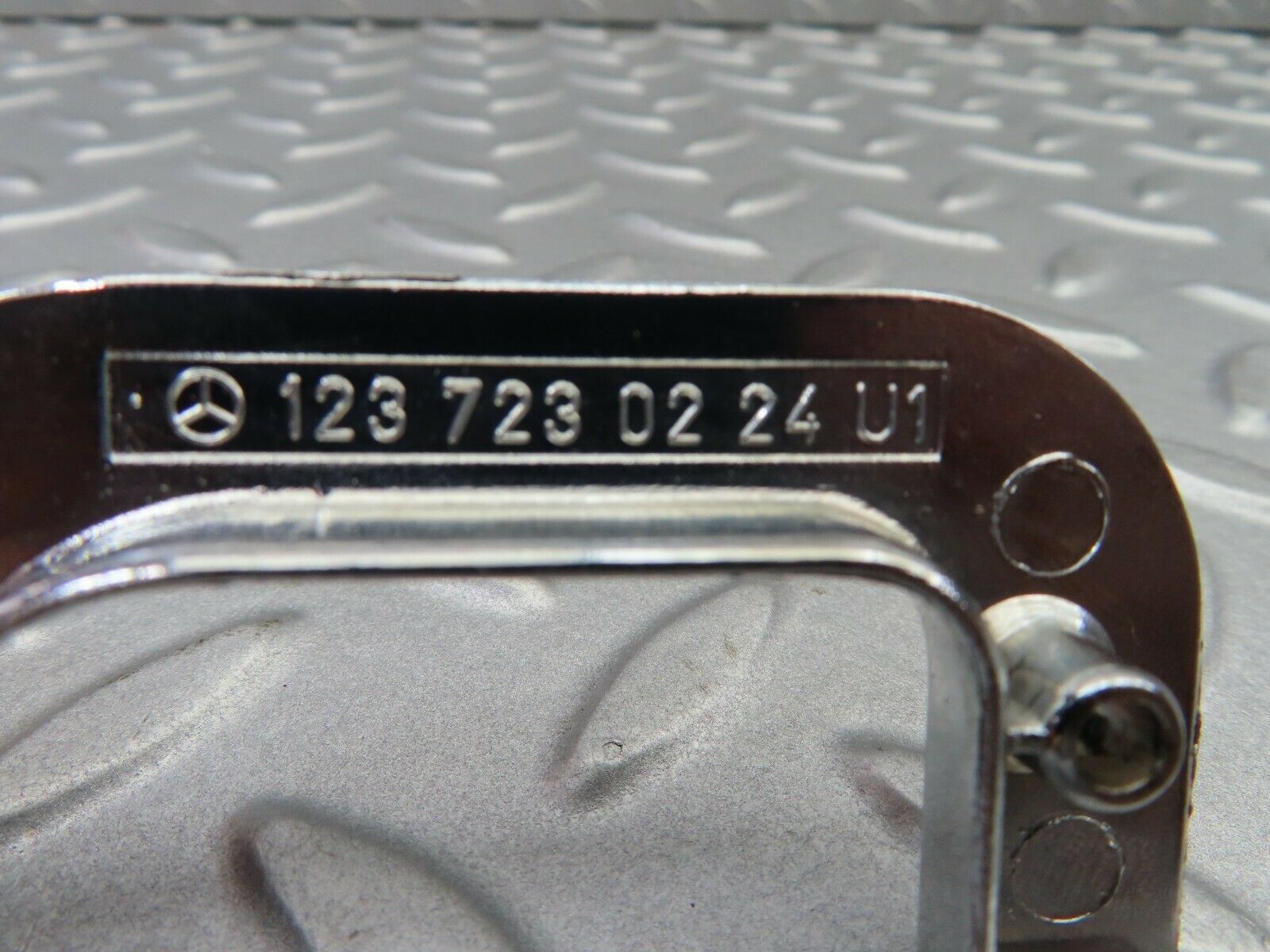 5839 Mercedes-Benz W123 200 Right Interior Chrome Door Latch Trim 1237230224