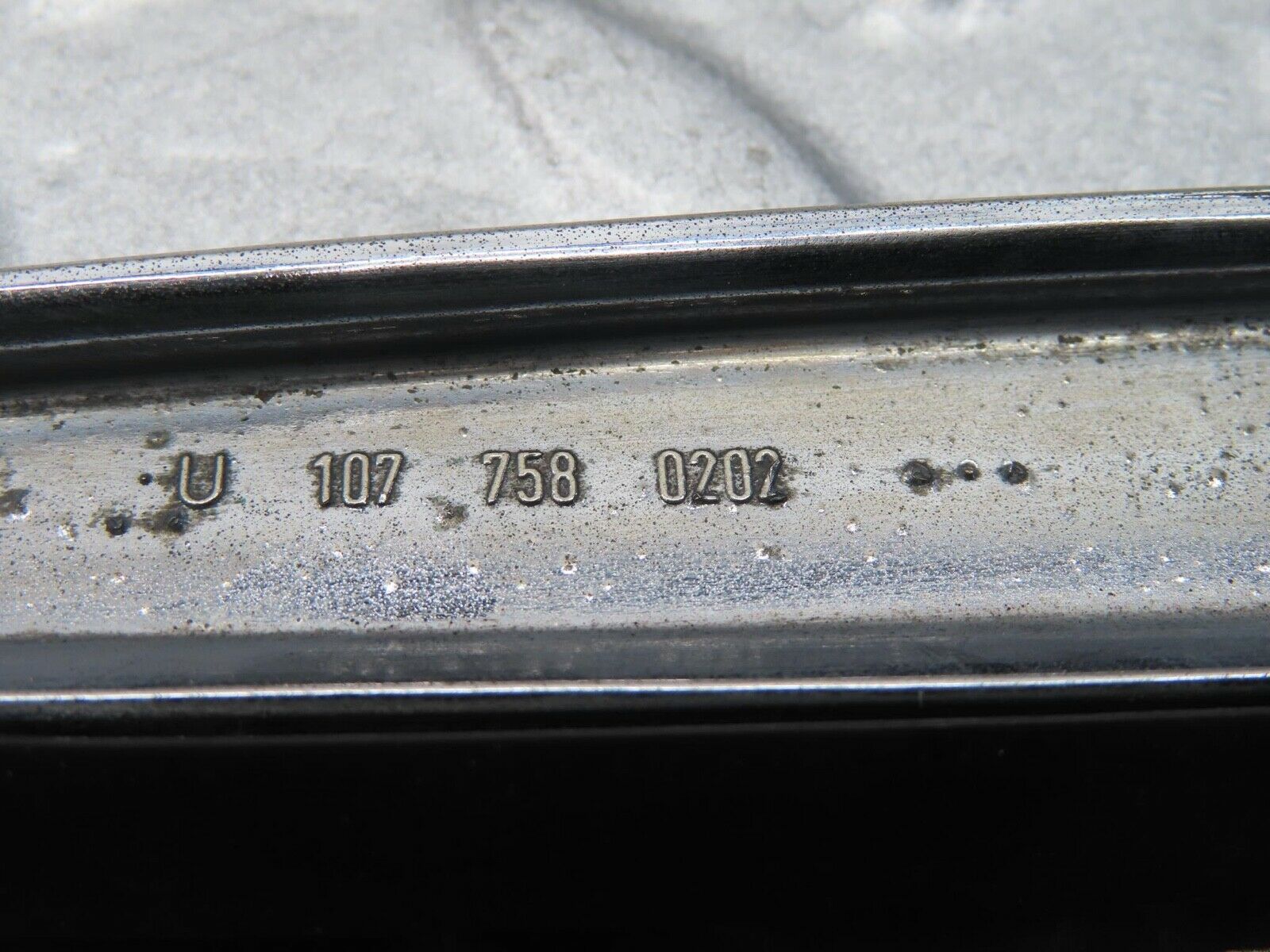 14122 Mercedes-Benz C107 280SLC Trunk Chrome Handle Moulding 1077580202