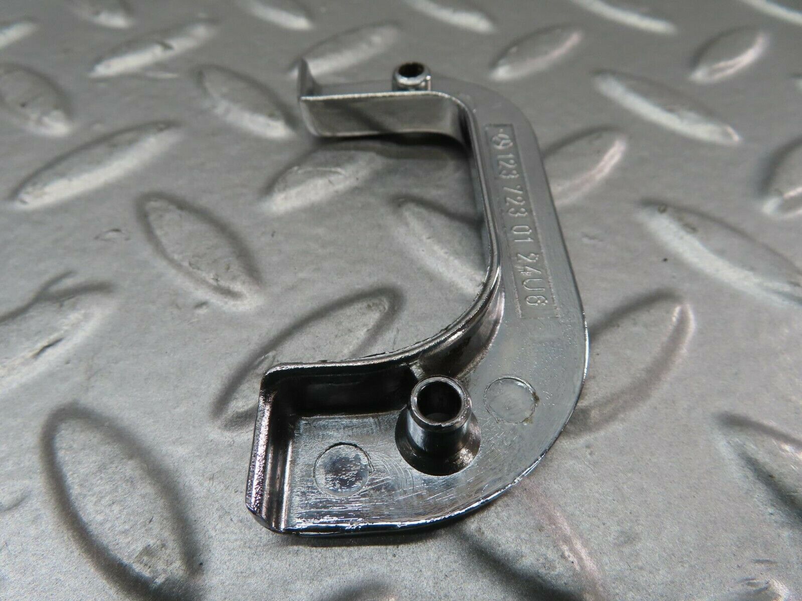 15229 Mercedes-Benz W123 230E Left Interior Chrome Door Latch Trim 1237230124