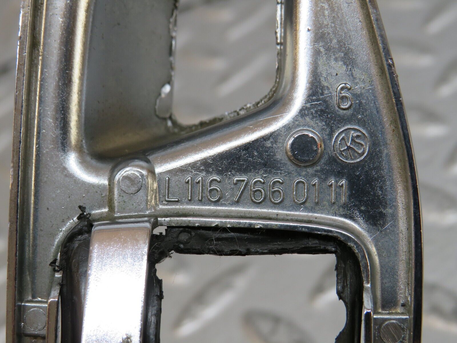 28293 Mercedes-Benz S123 240D Chrome Frame For Door Opener Left 1167660111