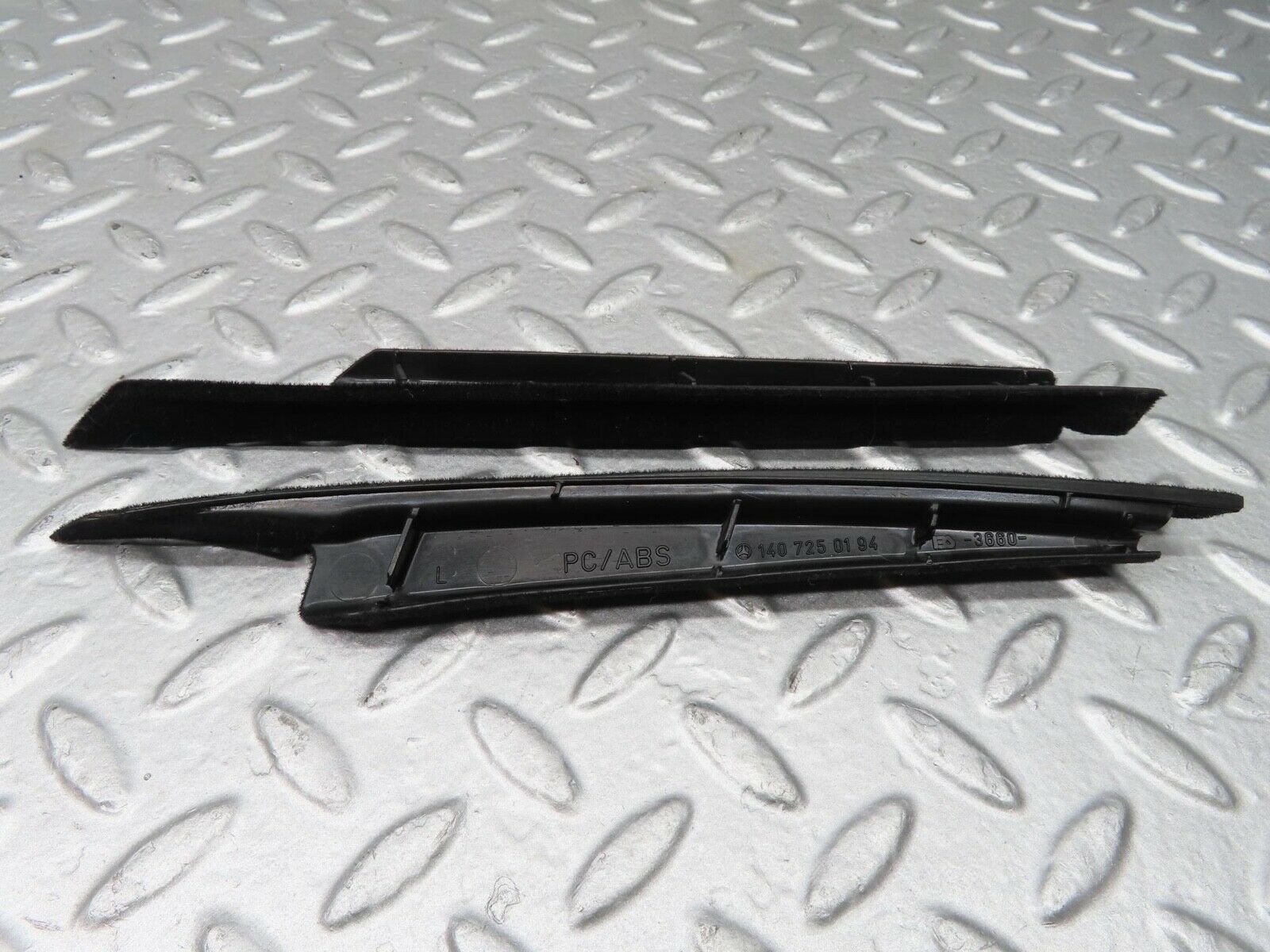 14888 Mercedes-Benz W140 S320 Front Door Window Trim Pair 1407250194