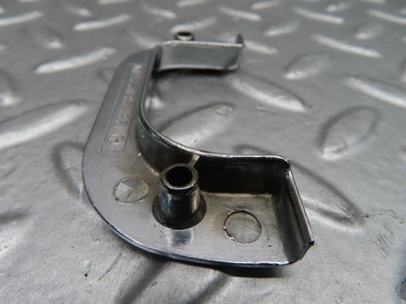 21082 Mercedes-Benz W123 230E Right Chrome Door Latch Trim 1237230224