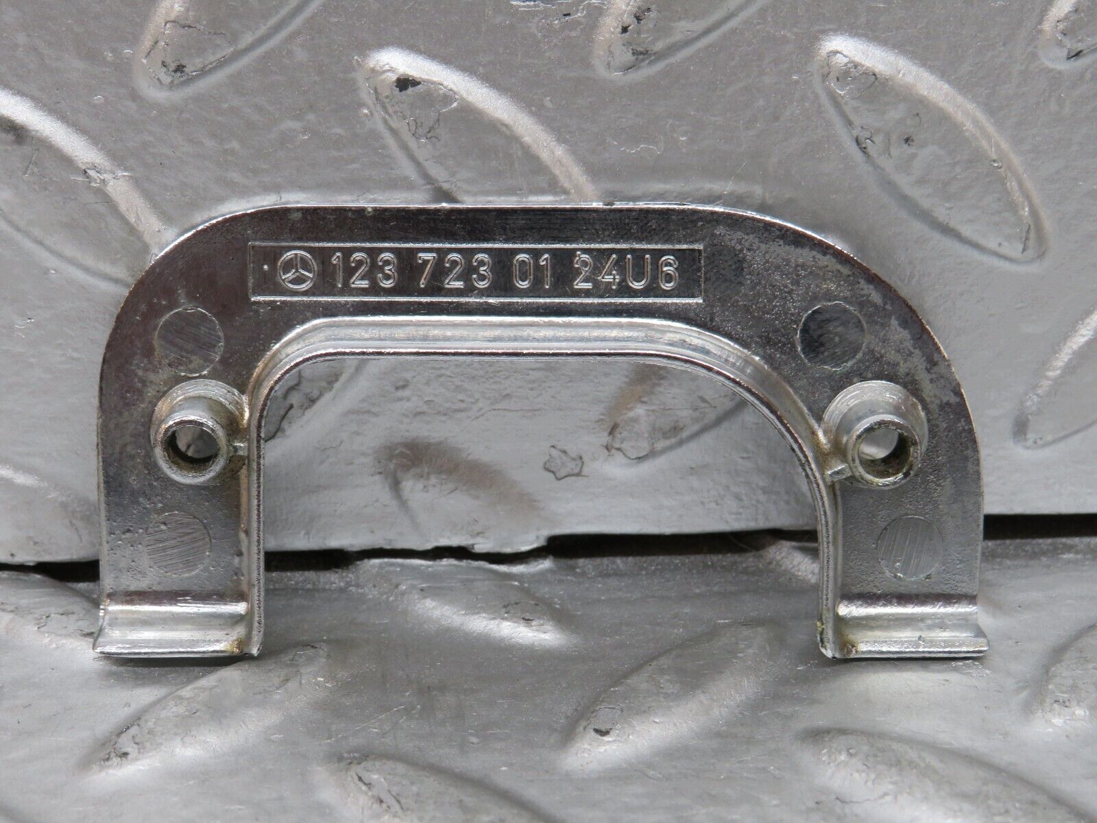 27870 Mercedes-Benz W123 280E Left Interior Chrome Door Latch Trim 1237230124