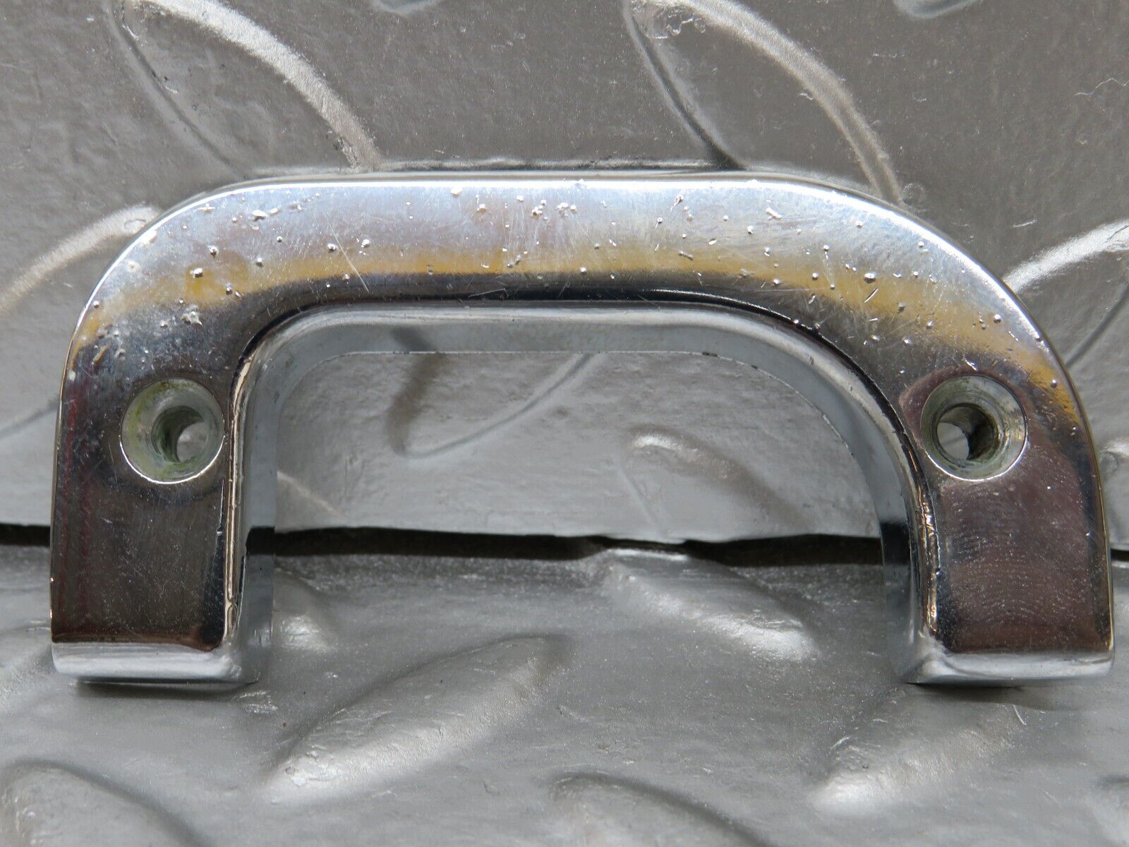 25546 Mercedes-Benz W123 200 Right Interior Chrome Door Latch Trim 1237230224