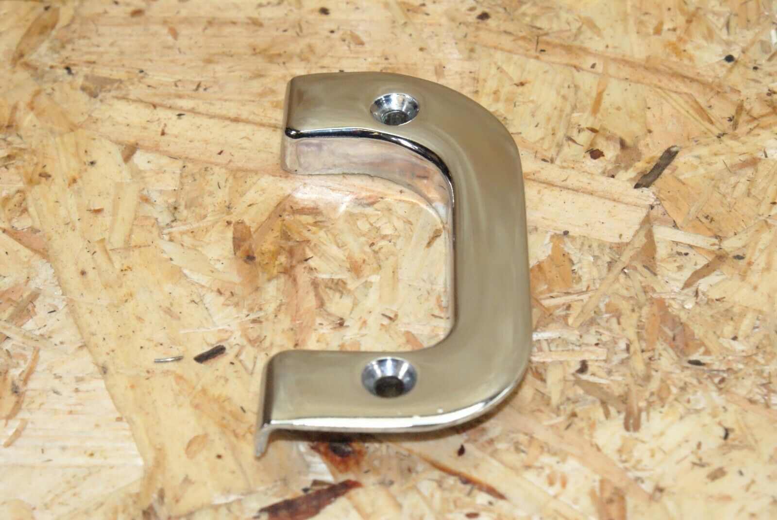 2314 Mercedes-Benz W123 280E Left Interior Chrome Door Latch Trim 1237230124