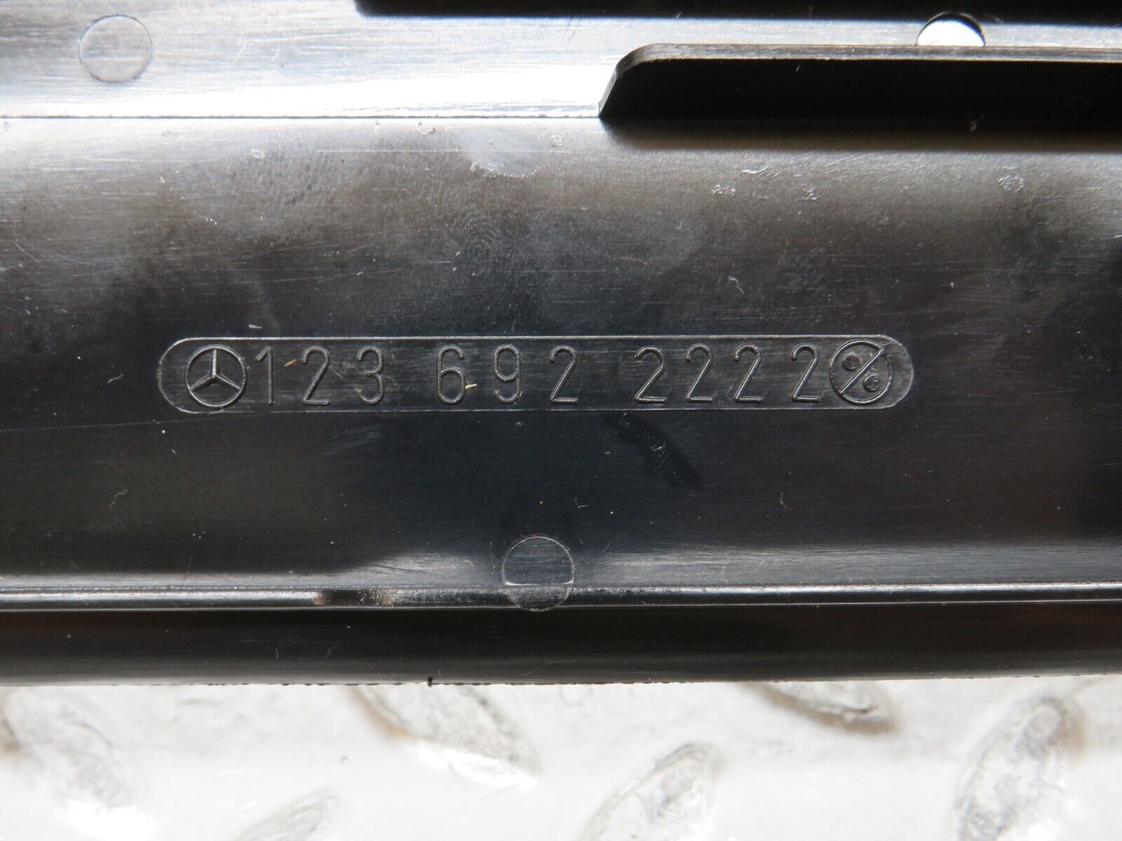 27938 Mercedes-Benz W123 280E B Pillar Bottom Cover Right Black 1236922222