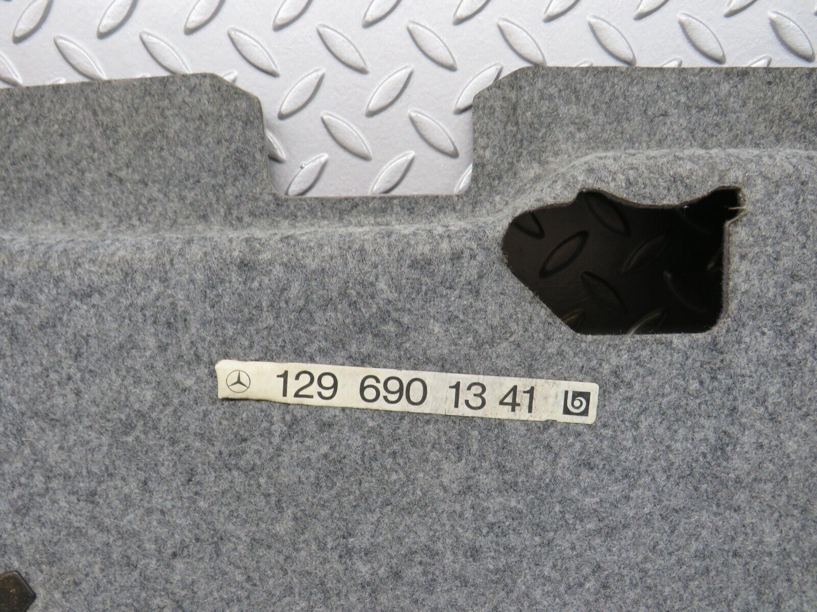 39367 Mercedes-Benz R129 320SL Coupe Interior Boot Lid Cover Panel Grey 1296901341