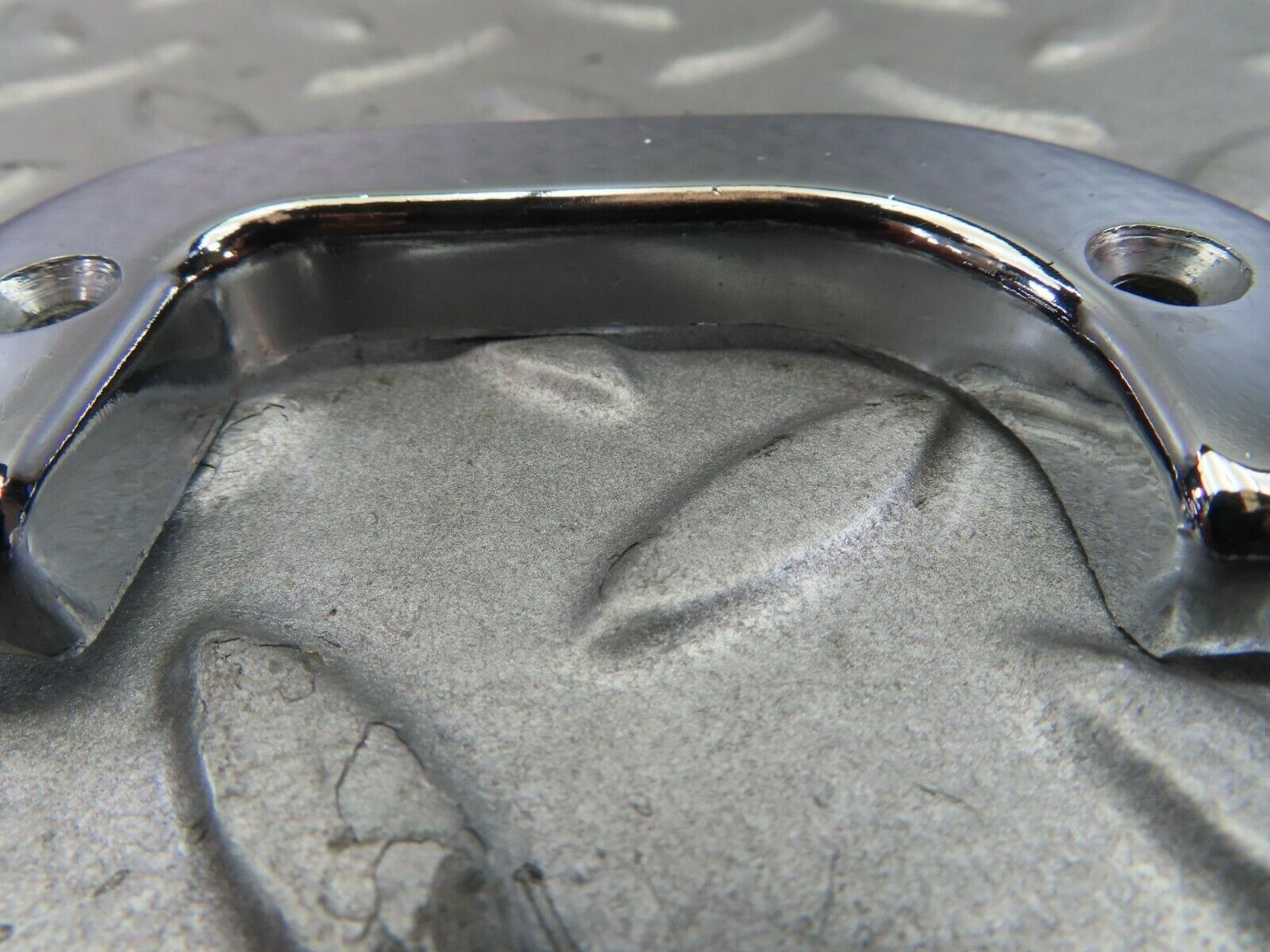 8725 Mercedes-Benz W123 Right Interior Chrome Door Latch Trim 1237230224