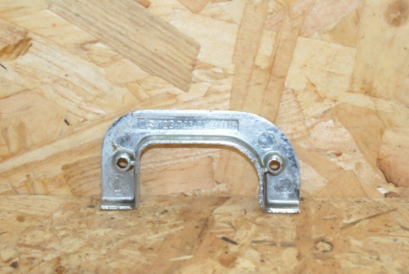 2314 Mercedes-Benz W123 280E Left Interior Chrome Door Latch Trim 1237230124