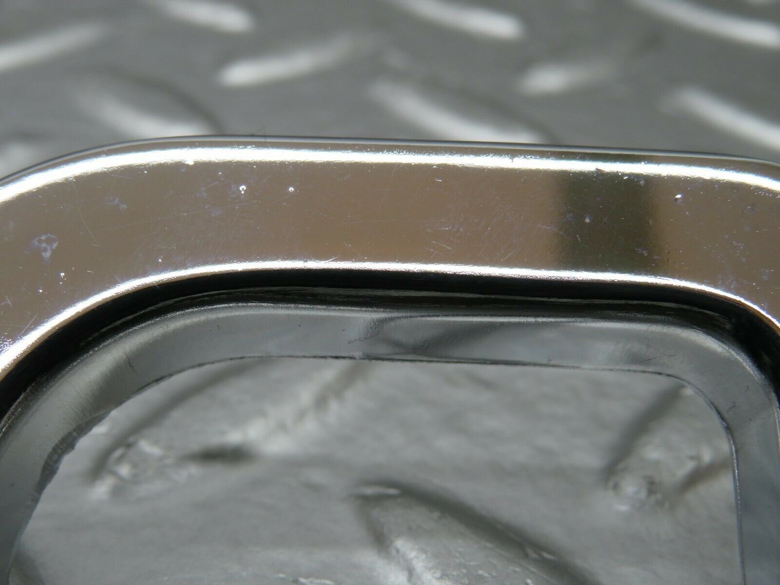 23994 Mercedes-Benz W123 280E Left Interior Chrome Door Latch Trim 1237230124