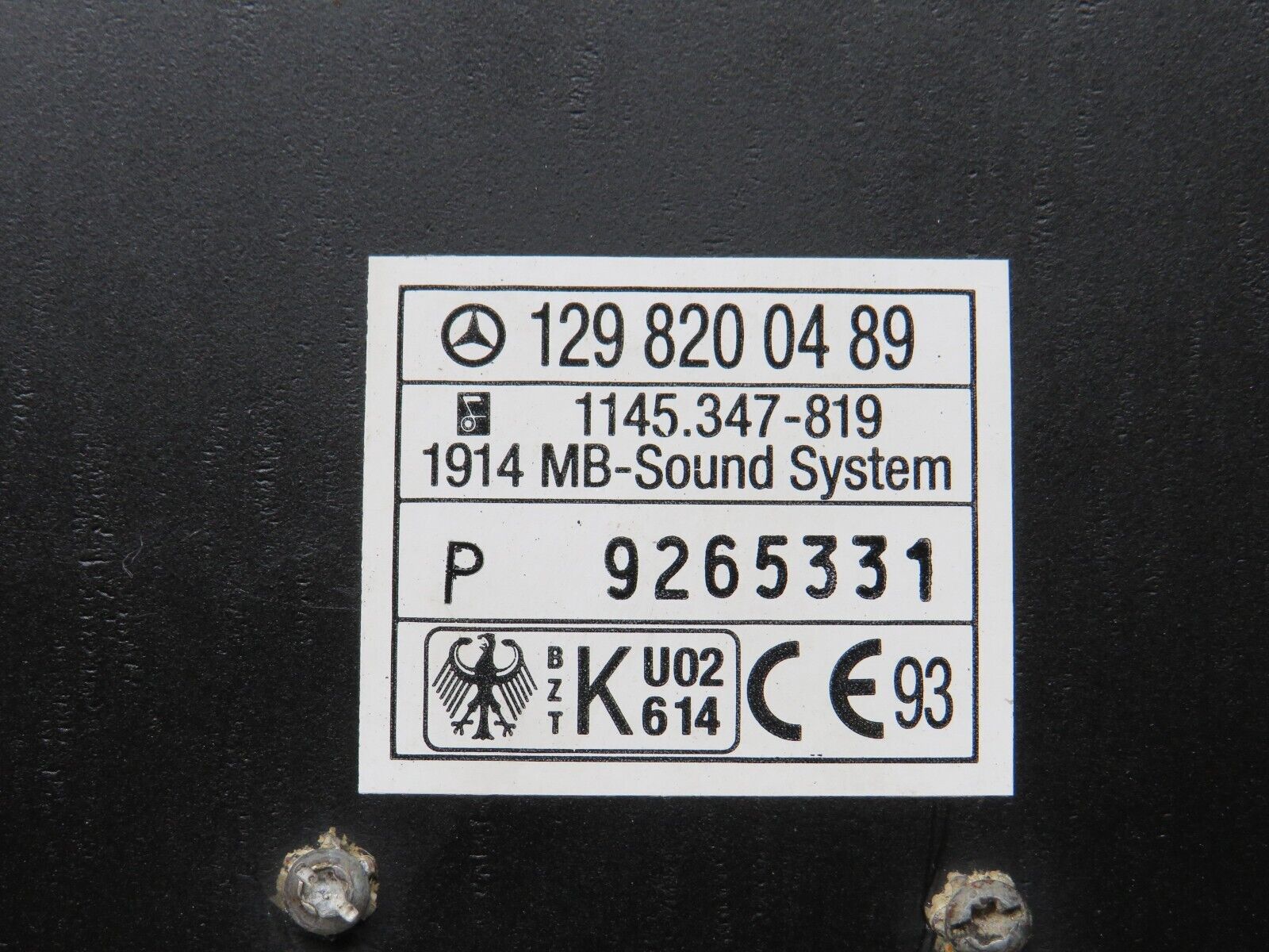 38386 Mercedes-Benz R129 280SL Coupe Audio Amplifier Control Unit 1298200489