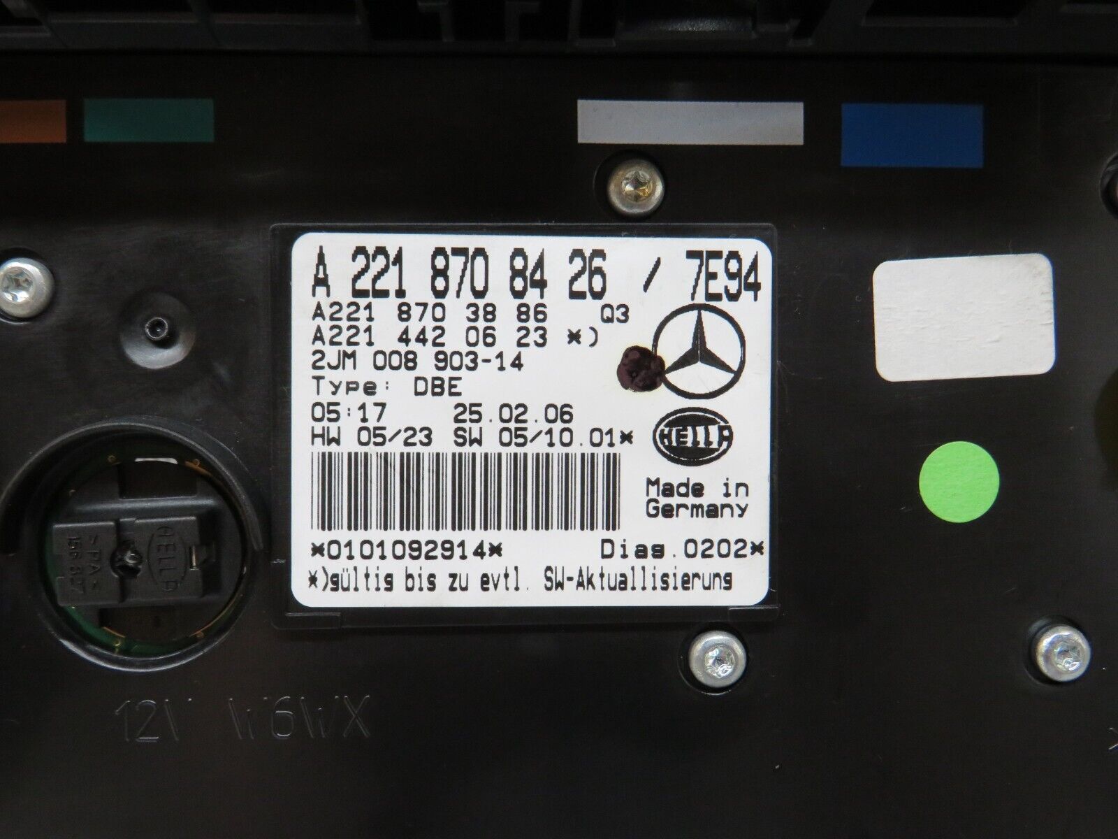 35195 Mercedes-Benz W221 Interior Dome Light Unit 2218708426