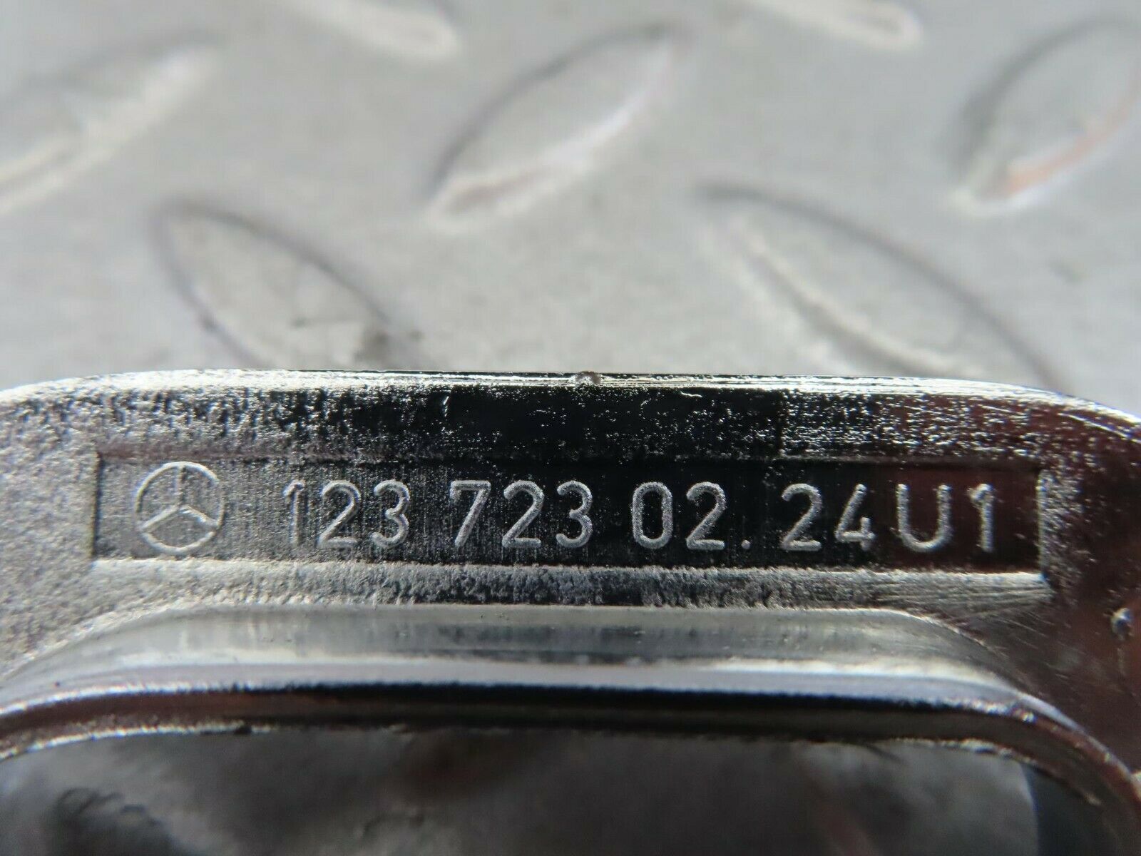 8725 Mercedes-Benz W123 Right Interior Chrome Door Latch Trim 1237230224