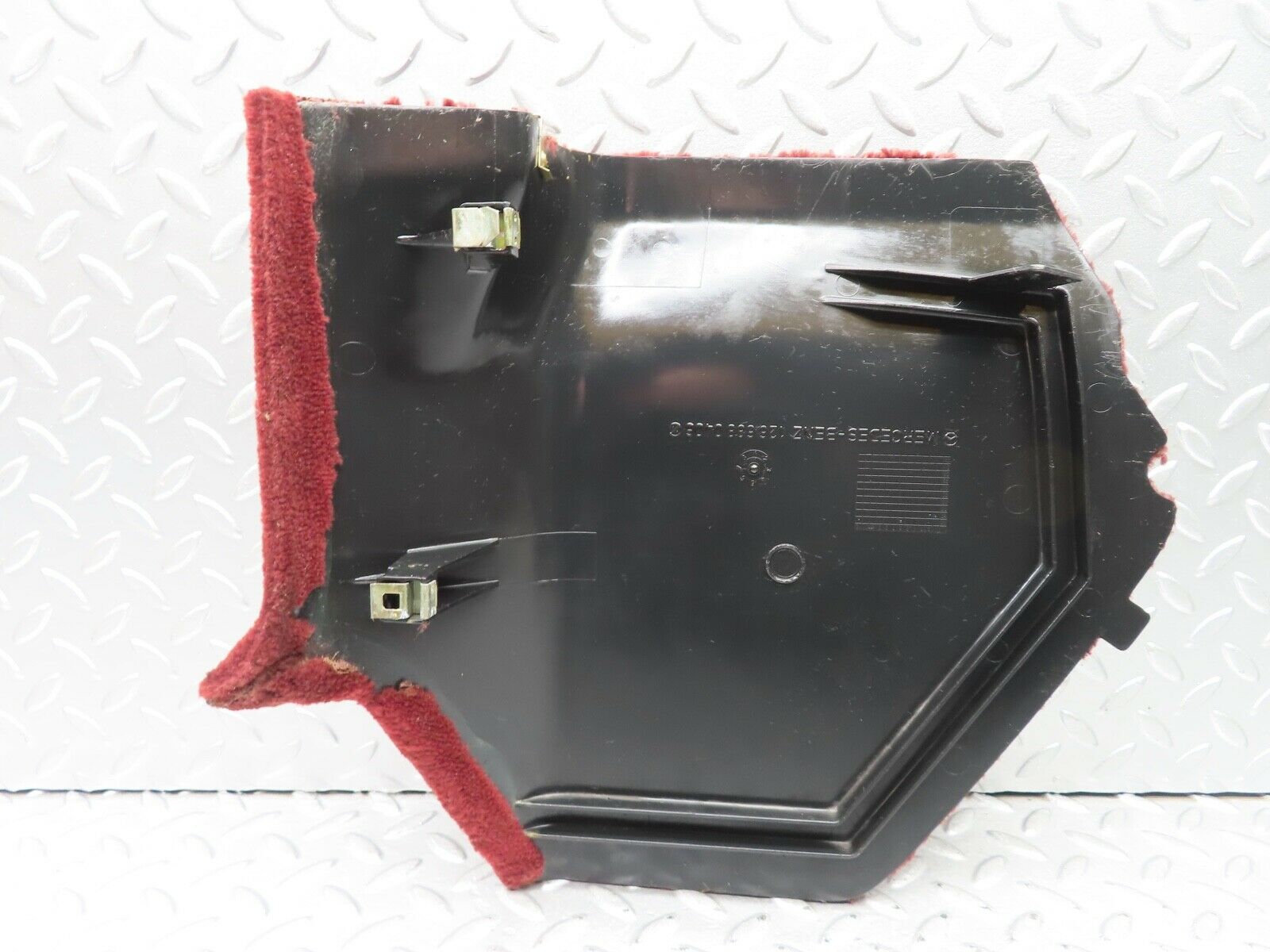 21502 Mercedes-Benz W126 300SE Front Right Kick Panel Burgundy Red 1266880406