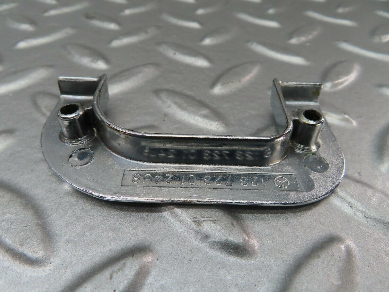 15228 Mercedes-Benz W123 230E Left Interior Chrome Door Latch Trim 1237230124