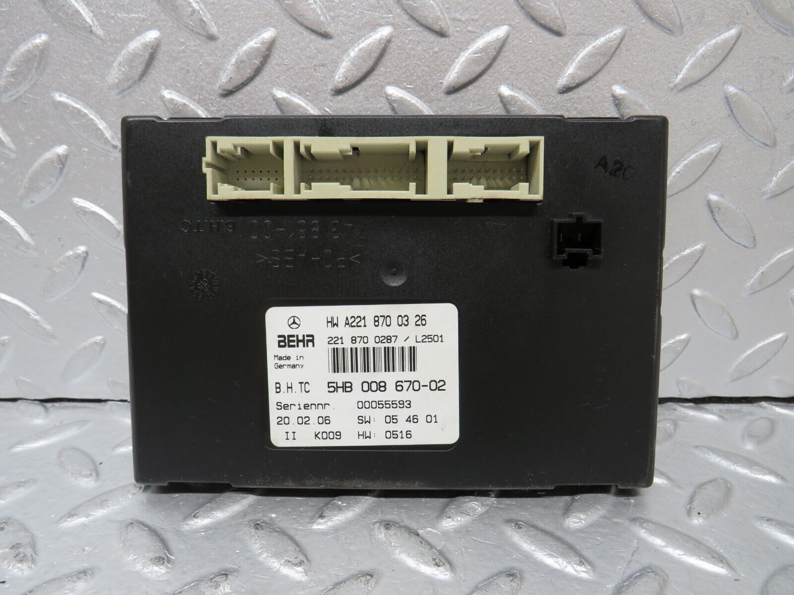 35153 Mercedes-Benz W221 Climate Control Unit 2218700326 2218700287