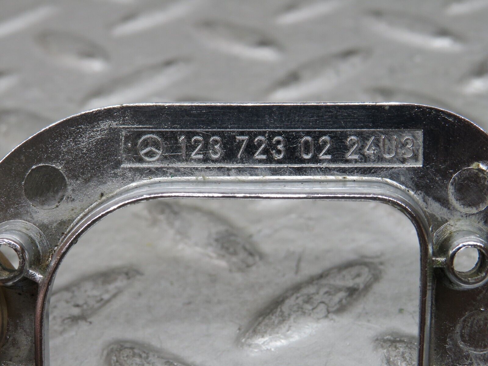 27965 Mercedes-Benz W123 280E Right Interior Chrome Door Latch Trim 1237230224