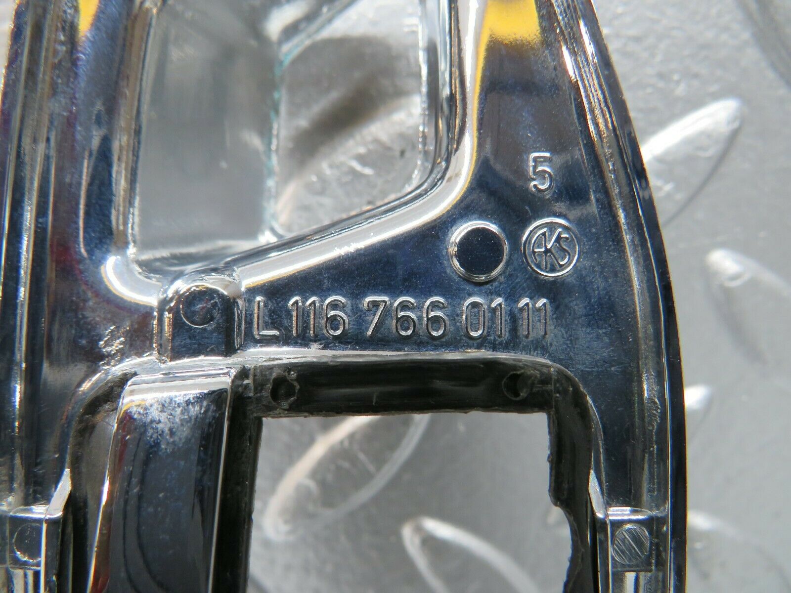 23967 Mercedes-Benz W123 280E Chrome Frame For Door Opener Left 1167660111