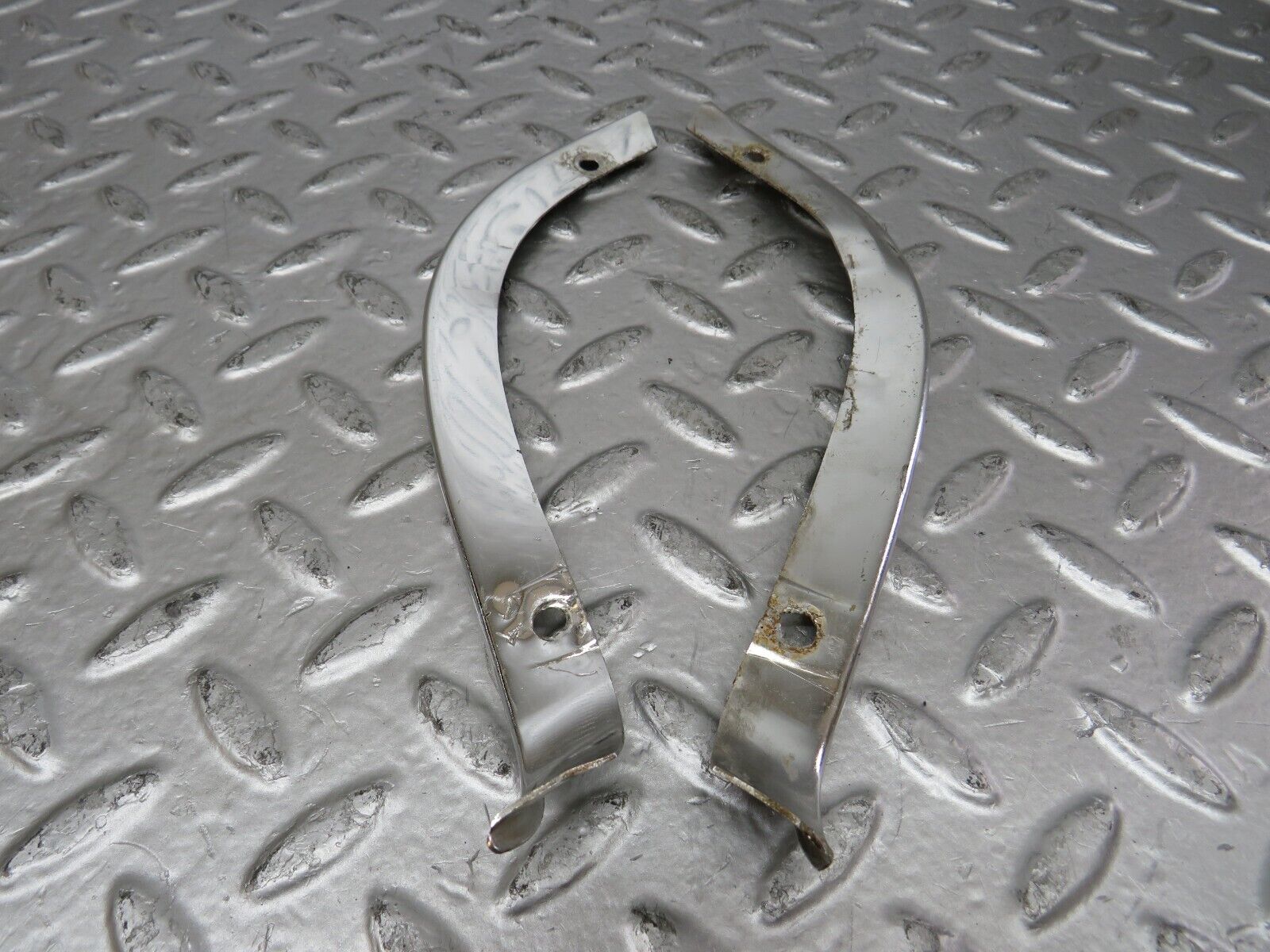 26030 Mercedes-Benz W116 450SE Headlight Upper Chrome Trim Pair