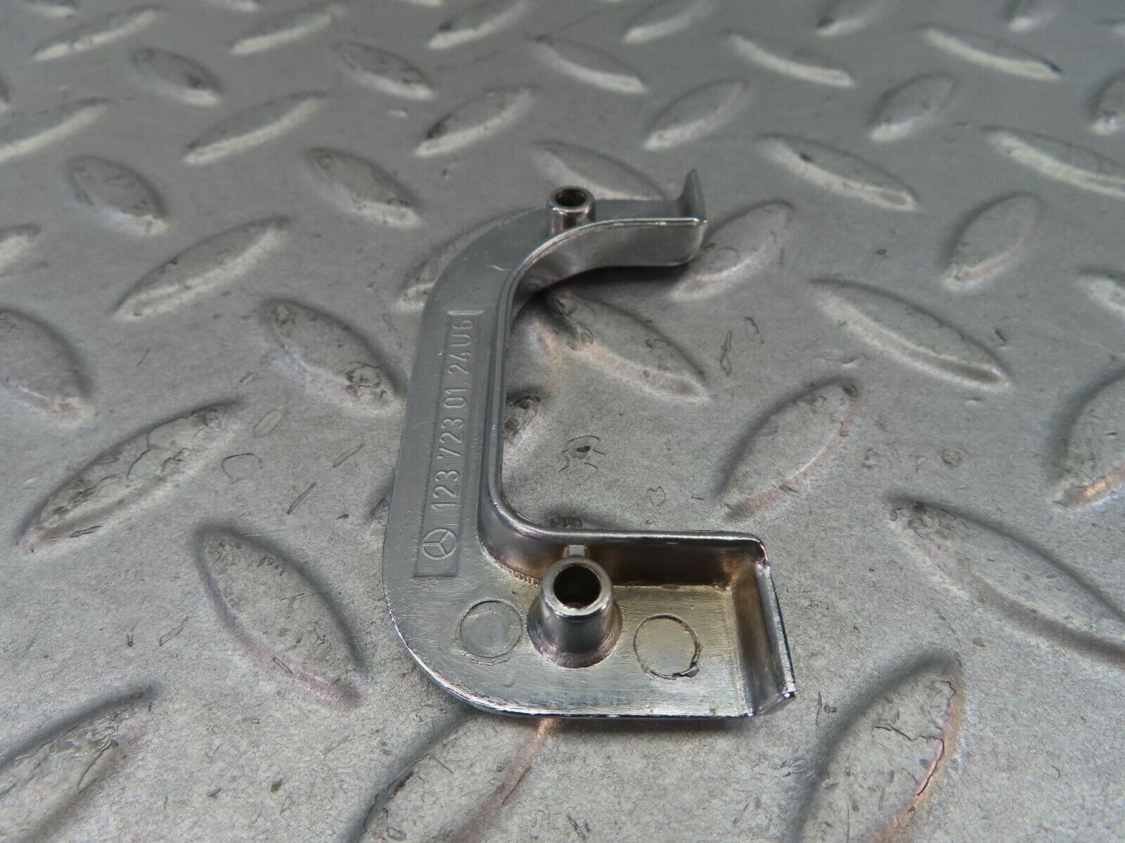 8723 Mercedes-Benz W123 Left Interior Chrome Door Latch Trim 1237230124