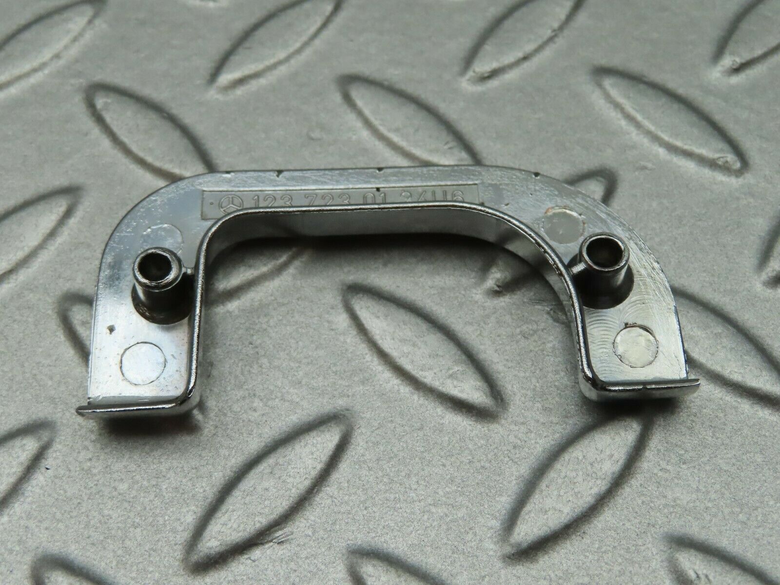 4527 Mercedes-Benz W123 230E Left Interior Chrome Door Latch Trim 1237230124