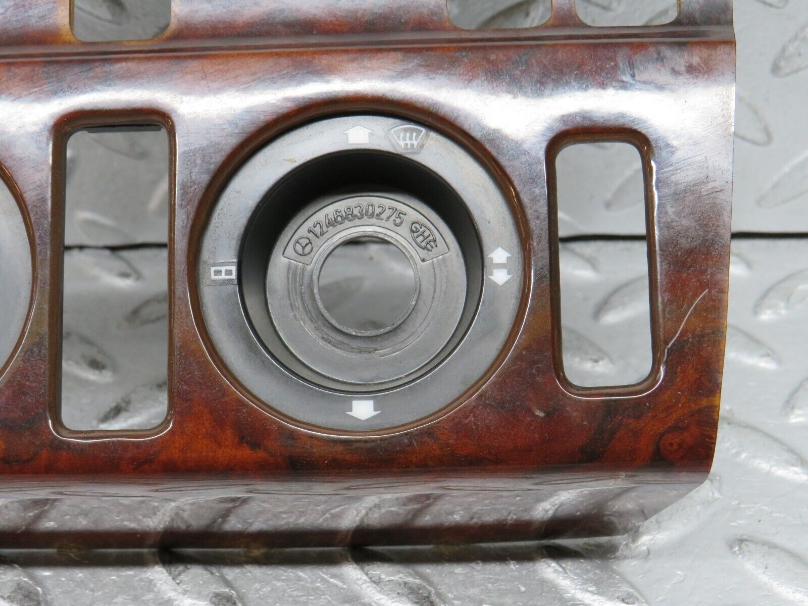37946 Mercedes-Benz A124 320E Cabriolet Heater Control Panel Wood Trim 1246830275